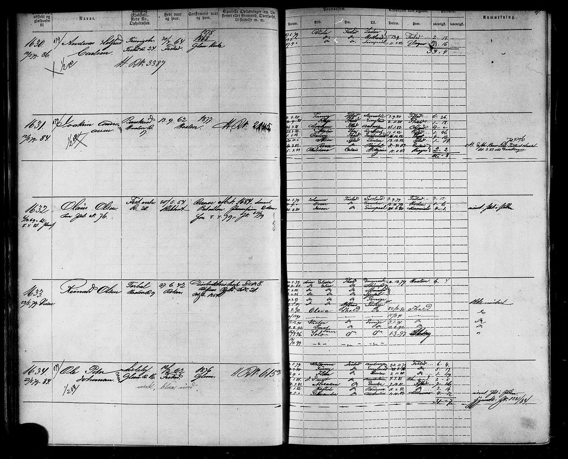 Fredrikstad mønstringskontor, SAO/A-10569b/F/Fc/Fca/L0005: Annotasjonsrulle, 1884-1899, p. 40