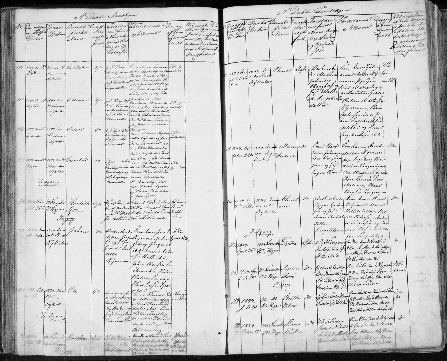 Modum kirkebøker, AV/SAKO-A-234/F/Fa/L0007: Parish register (official) no. 7, 1841-1850, p. 60