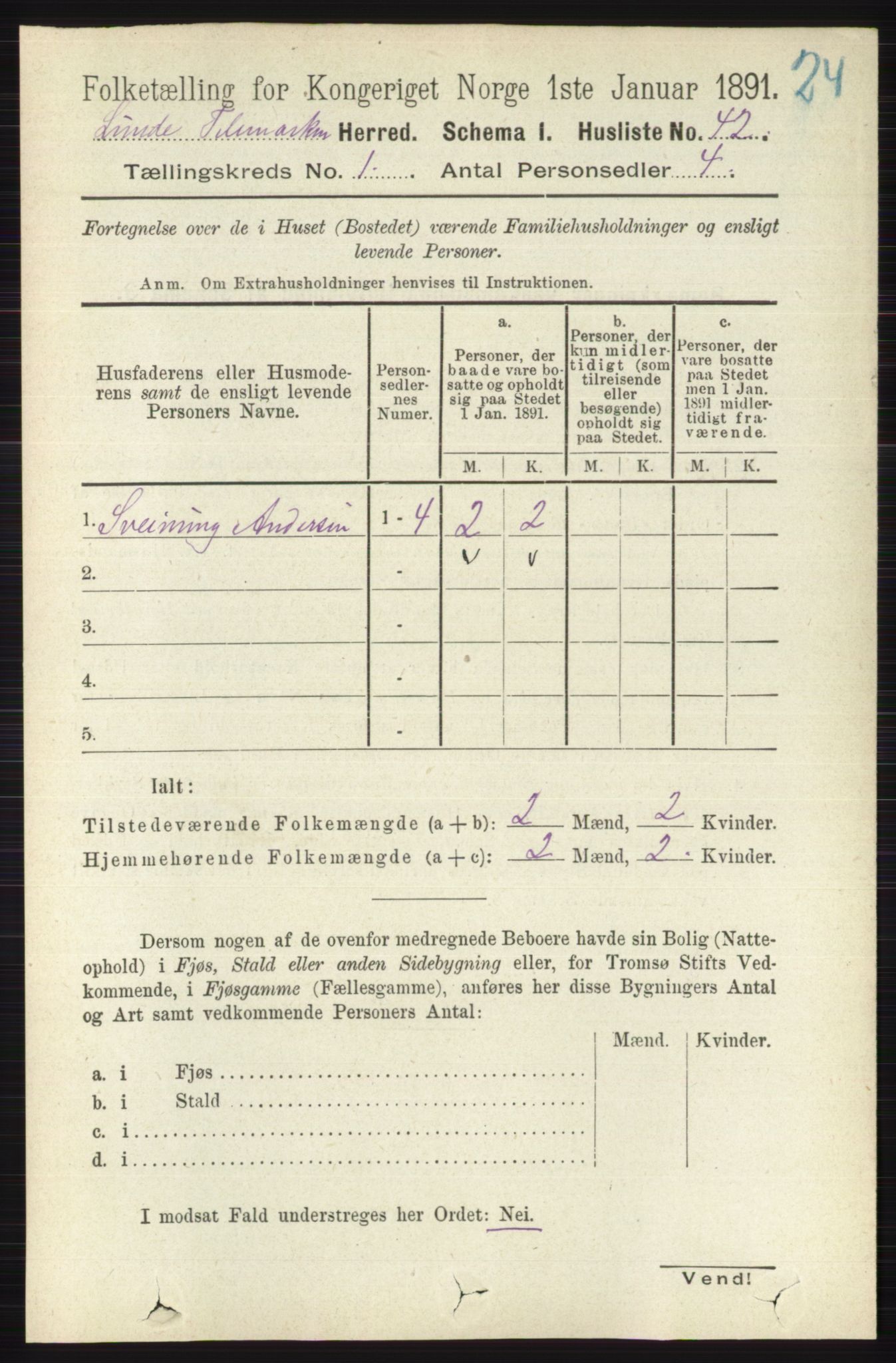 RA, 1891 census for 0820 Lunde, 1891, p. 69