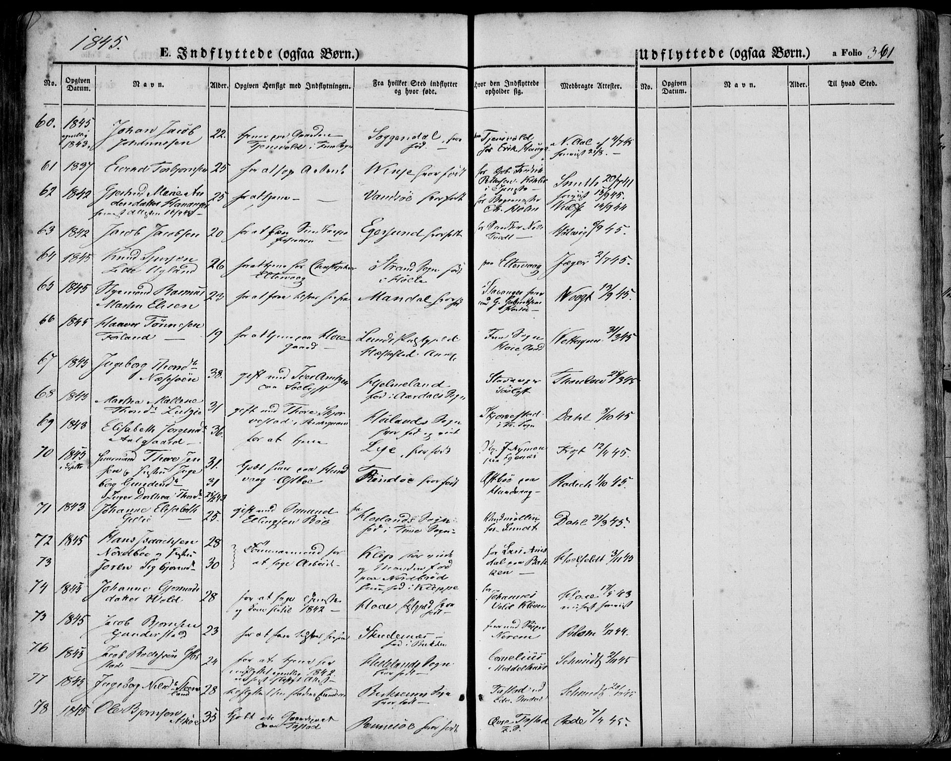 Domkirken sokneprestkontor, SAST/A-101812/001/30/30BA/L0016: Parish register (official) no. A 15, 1844-1854, p. 361