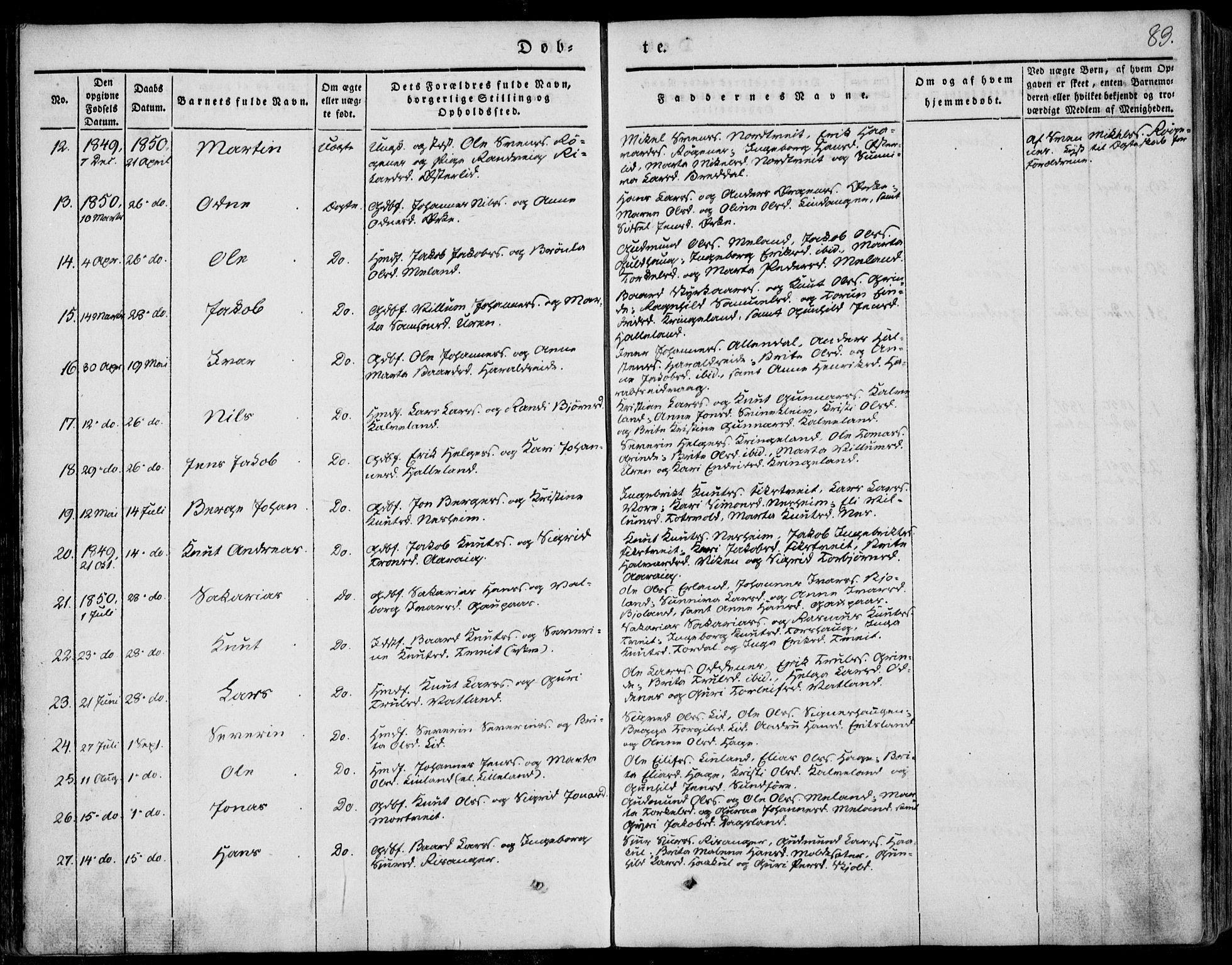 Skjold sokneprestkontor, SAST/A-101847/H/Ha/Haa/L0006: Parish register (official) no. A 6.1, 1835-1858, p. 83