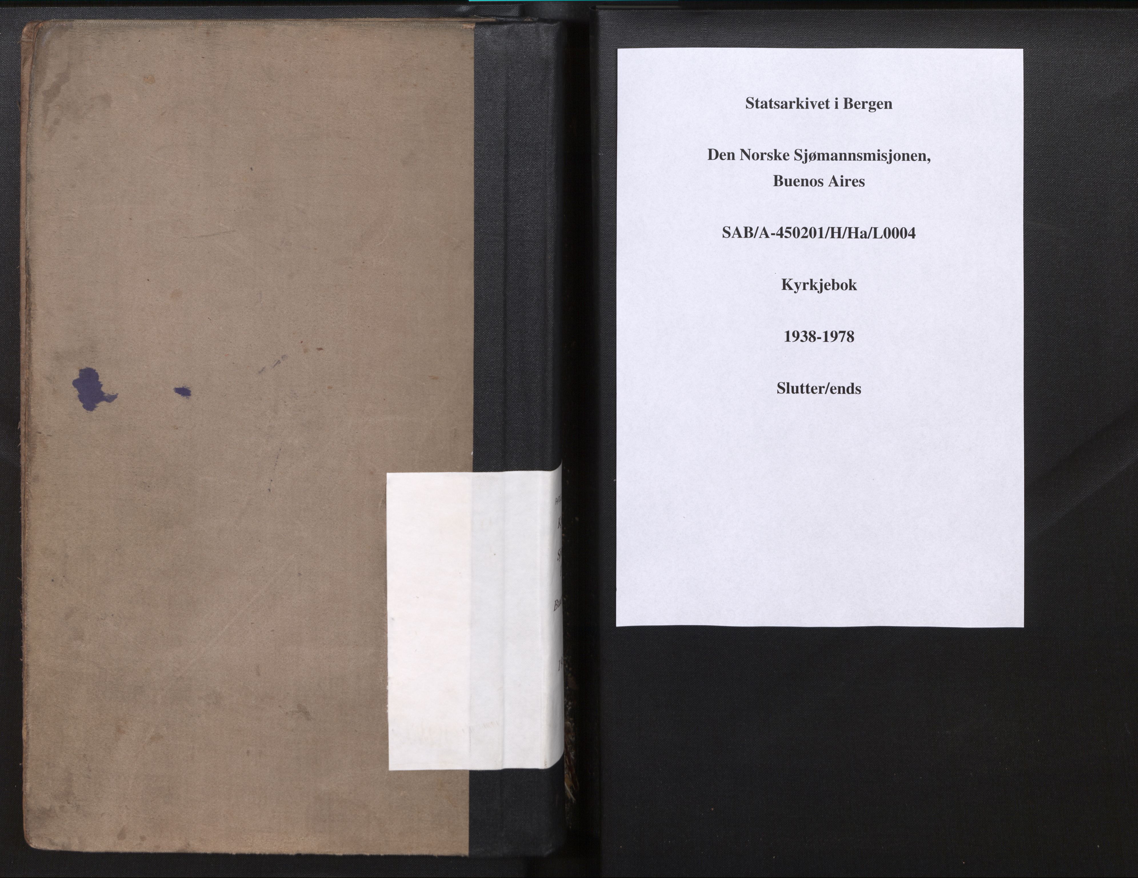 Den norske sjømannsmisjon i utlandet/Syd-Amerika (Buenos Aires m.fl.), SAB/SAB/PA-0118/H/Ha/L0004: Parish register (official) no. A 4, 1938-1978