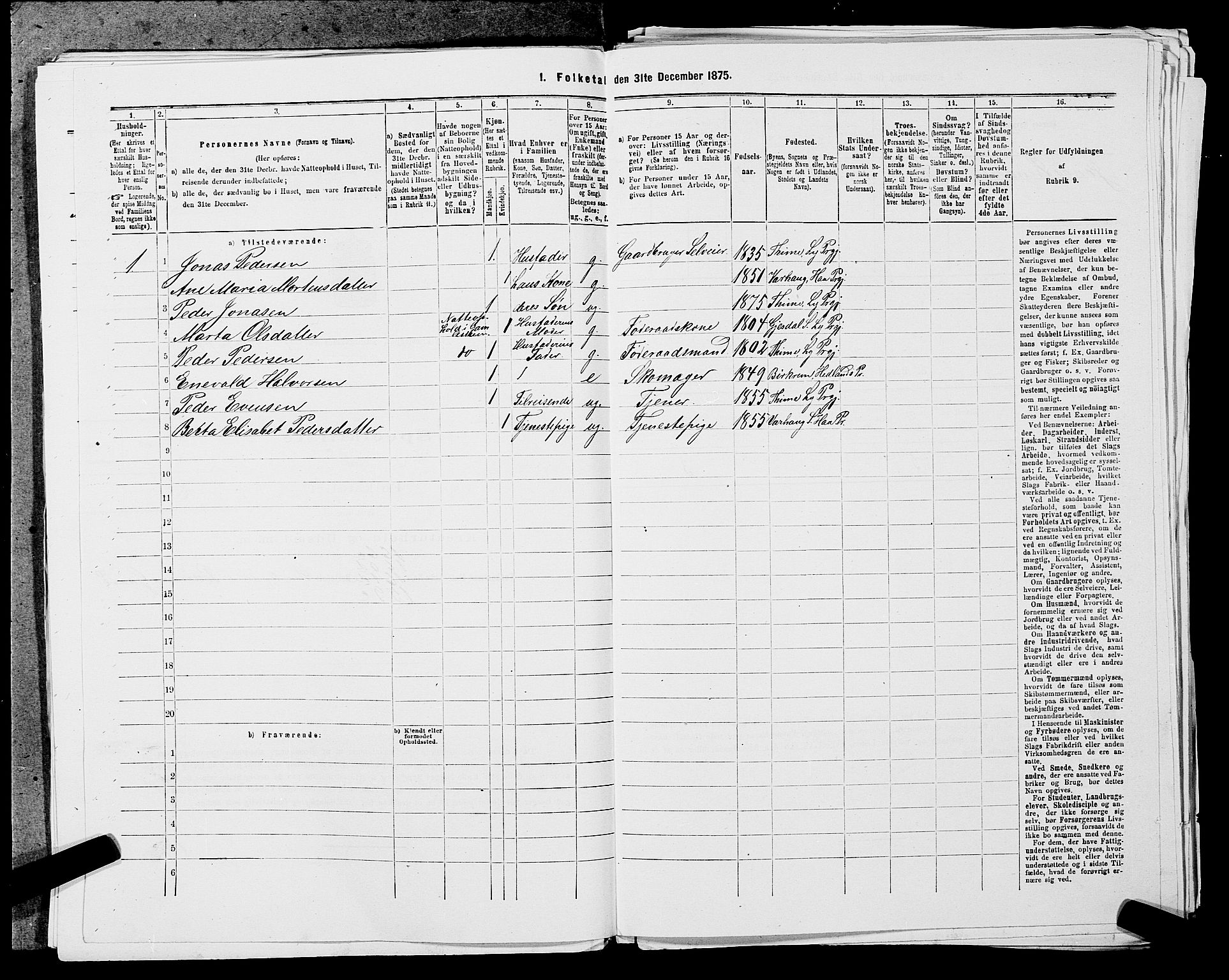 SAST, 1875 census for 1121P Lye, 1875, p. 506