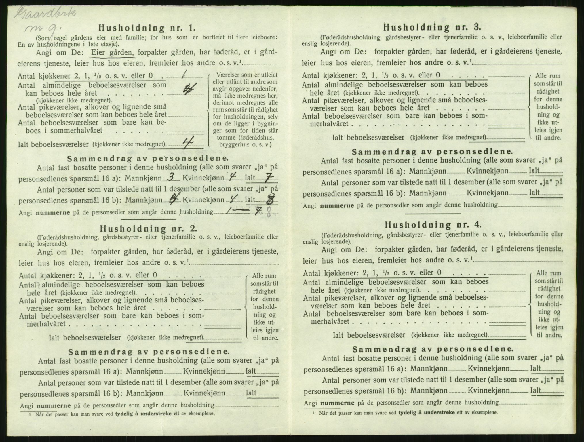 SAT, 1920 census for Tingvoll, 1920, p. 151