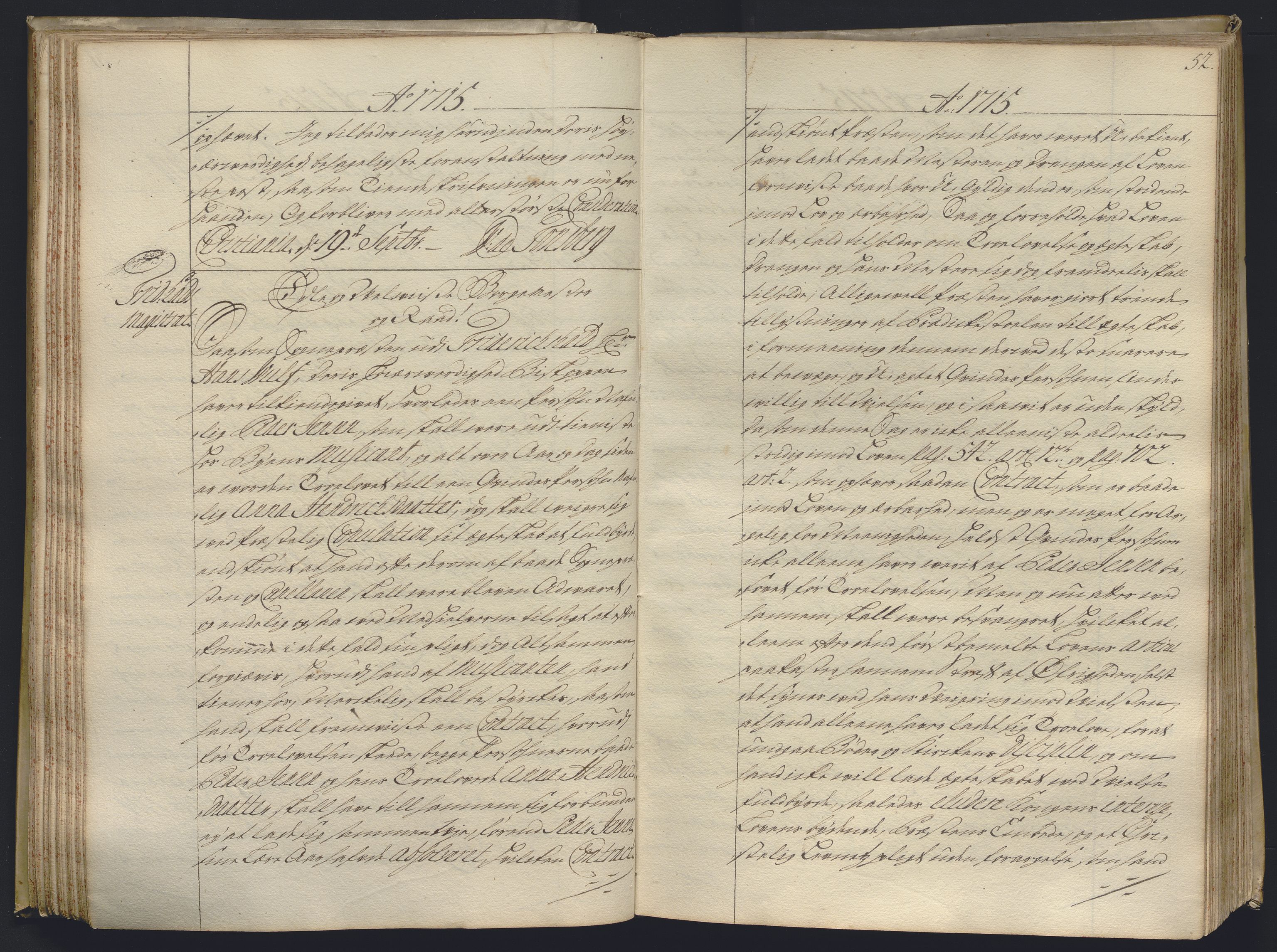 Kristiania stiftamt, AV/SAO-A-10386/B/Ba/L0004: Kopibok, 1715-1717, p. 51b-52a