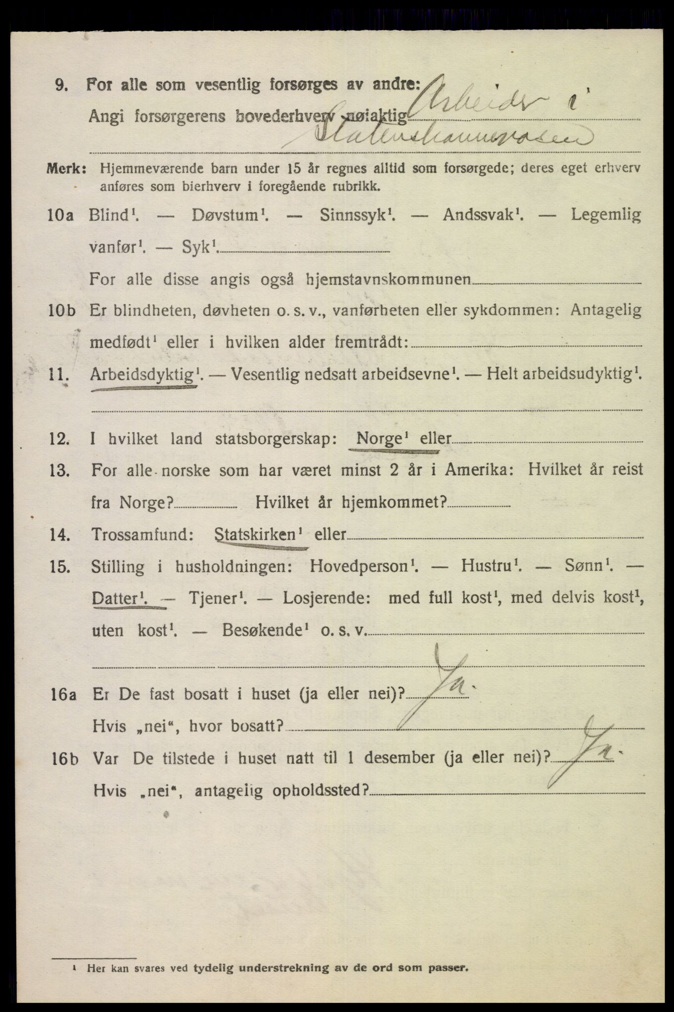 SAK, 1920 census for Lista, 1920, p. 10152