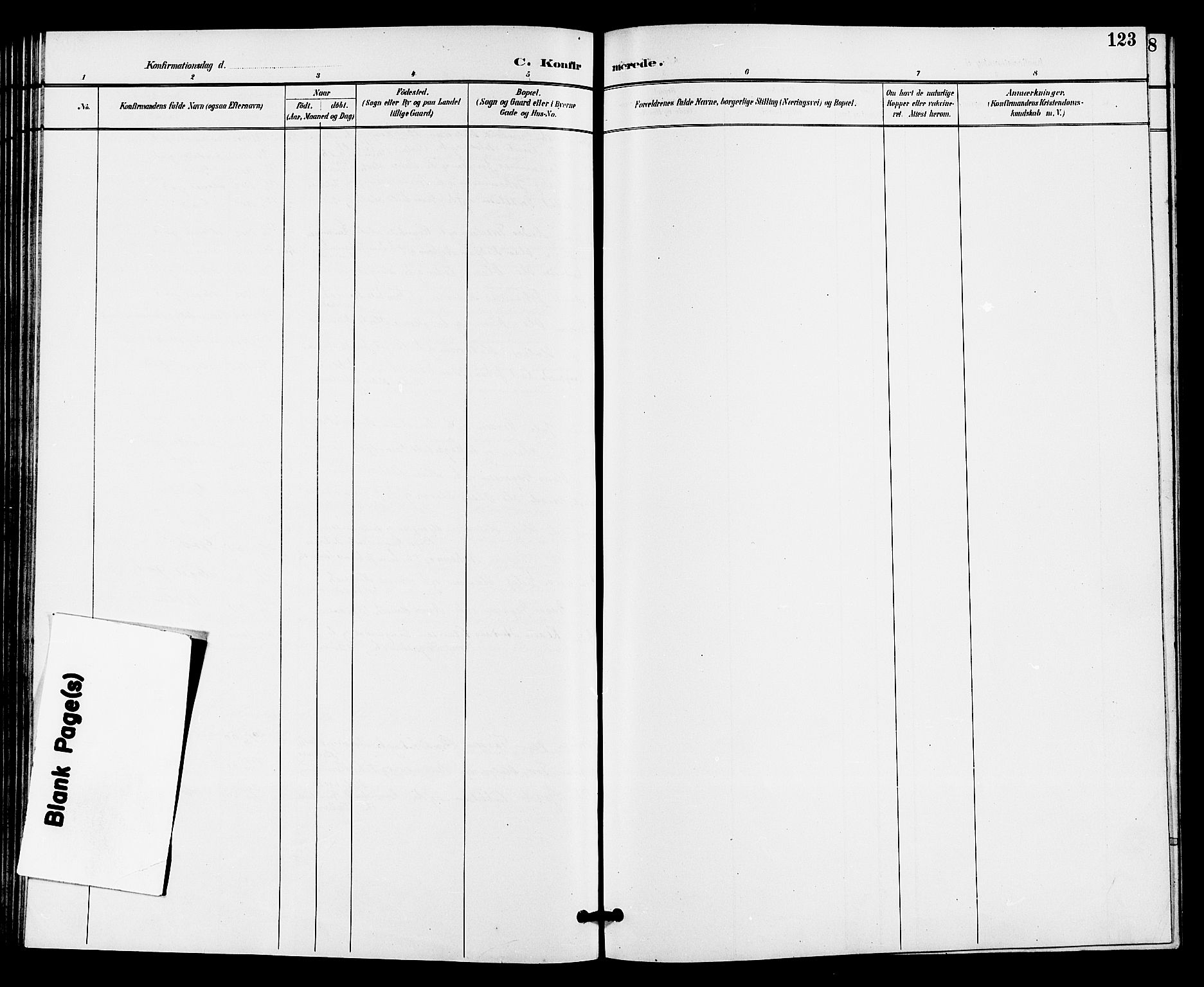Gransherad kirkebøker, SAKO/A-267/G/Ga/L0003: Parish register (copy) no. I 3, 1887-1915, p. 123