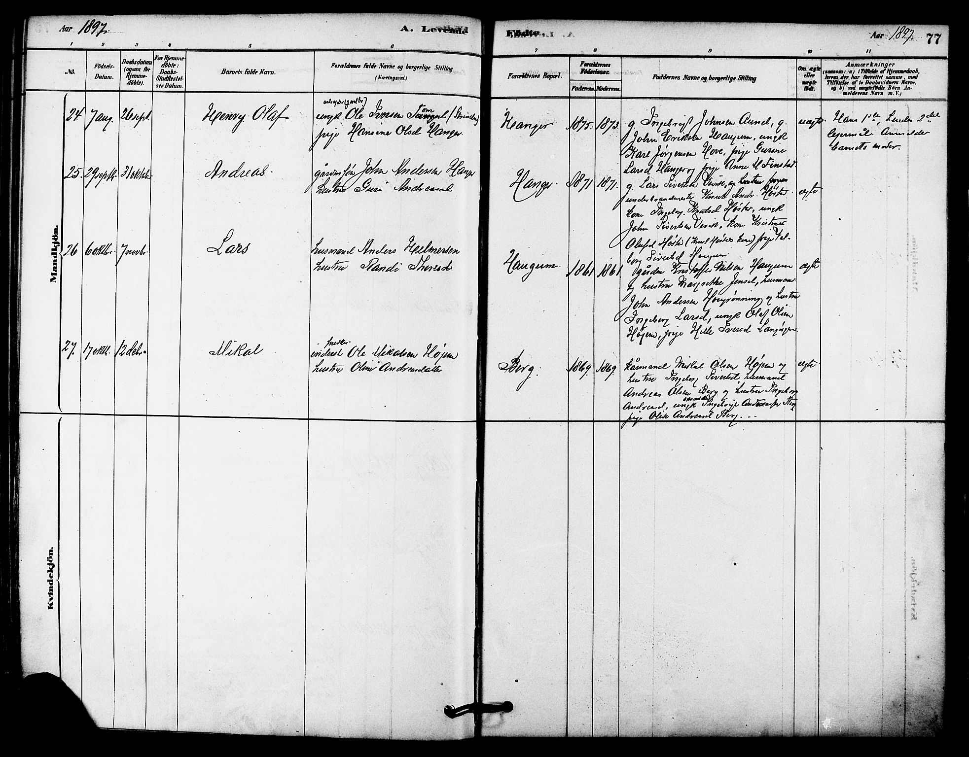 Ministerialprotokoller, klokkerbøker og fødselsregistre - Sør-Trøndelag, AV/SAT-A-1456/612/L0378: Parish register (official) no. 612A10, 1878-1897, p. 77