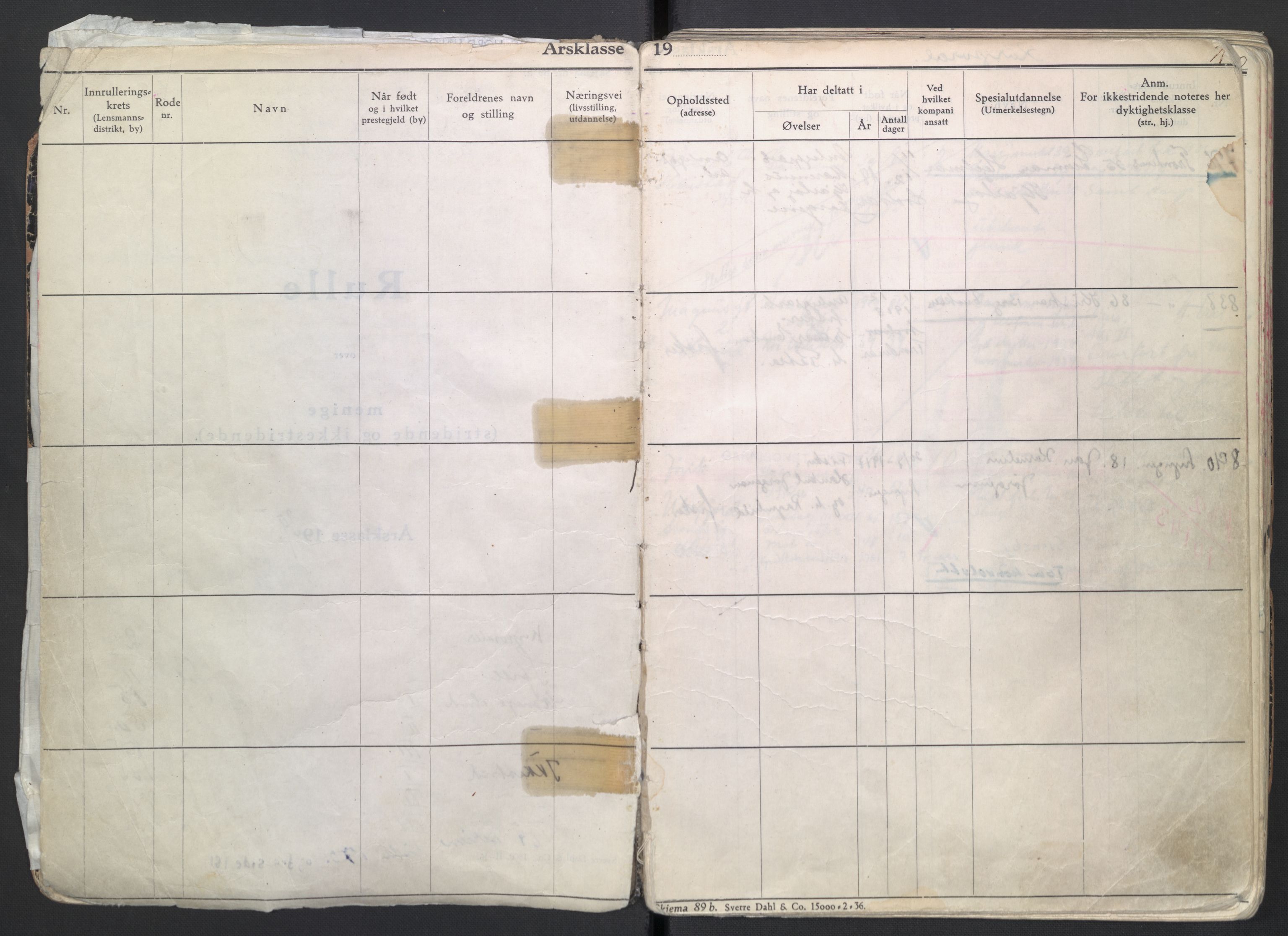 Forsvaret, Troms infanteriregiment nr. 16, AV/RA-RAFA-3146/P/Pa/L0007/0004: Ruller / Rulle for regimentets menige mannskaper, årsklasse 1939, 1939, p. 1