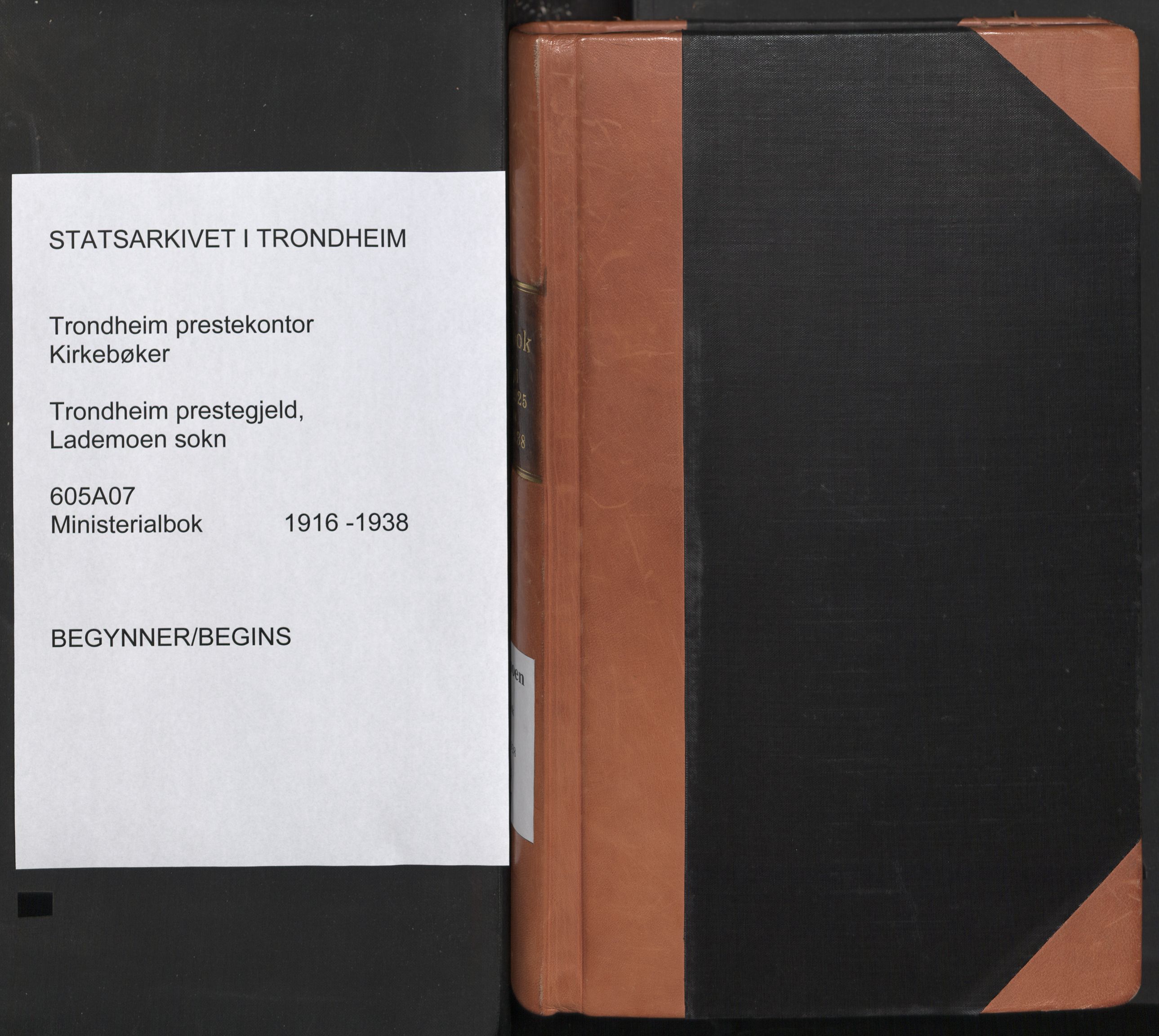 Ministerialprotokoller, klokkerbøker og fødselsregistre - Sør-Trøndelag, SAT/A-1456/605/L0245: Parish register (official) no. 605A07, 1916-1938