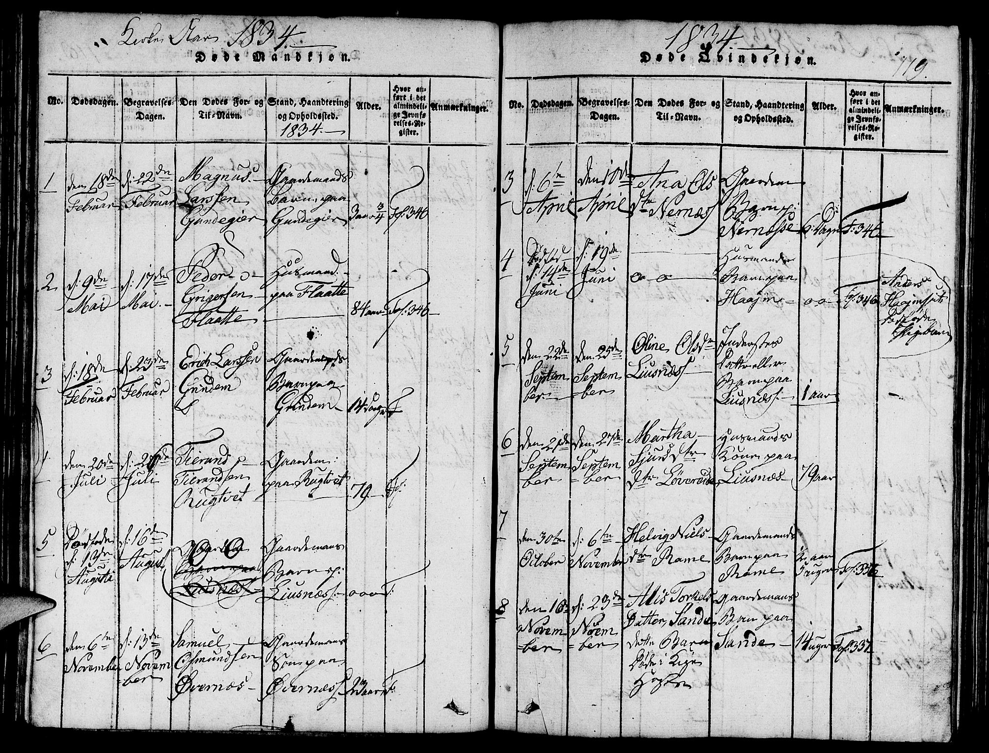 Etne sokneprestembete, SAB/A-75001/H/Hab: Parish register (copy) no. C 1, 1816-1841, p. 119