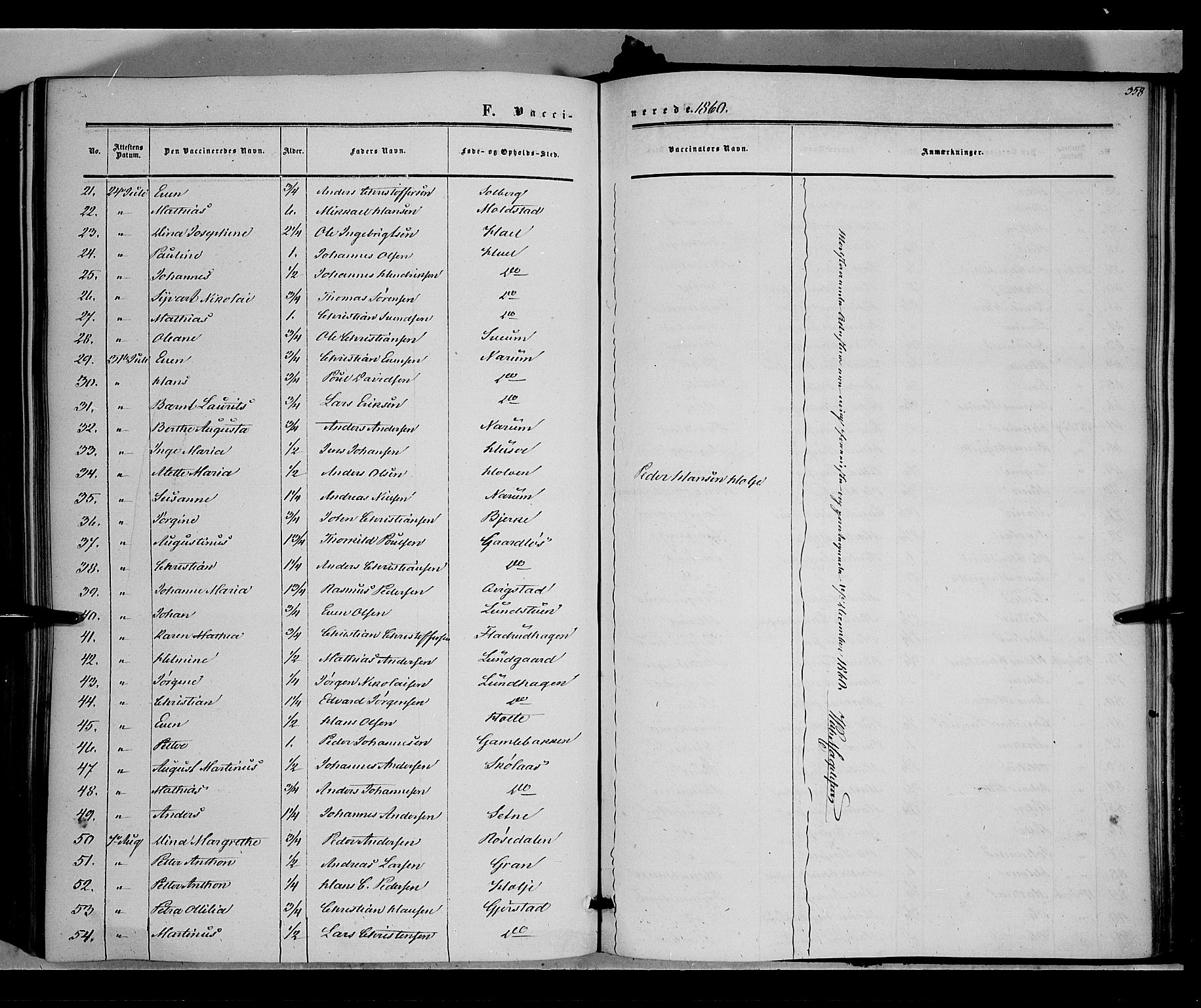 Vestre Toten prestekontor, SAH/PREST-108/H/Ha/Haa/L0006: Parish register (official) no. 6, 1856-1861, p. 358
