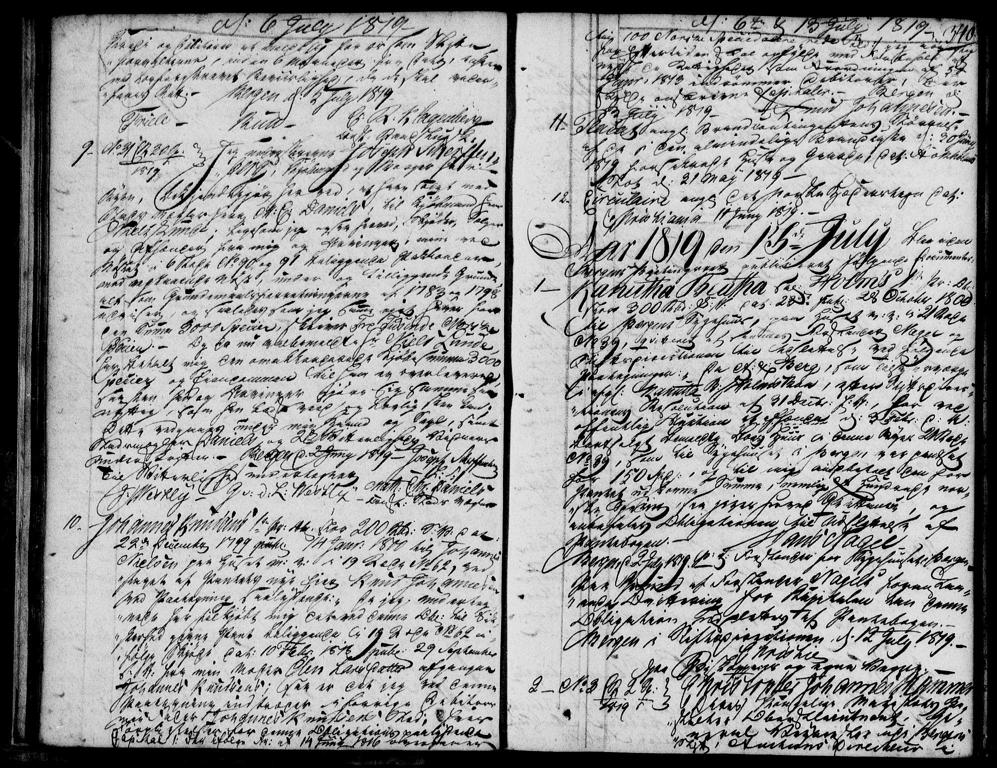 Byfogd og Byskriver i Bergen, SAB/A-3401/03/03Ba/L0024a: Mortgage book no. II.B.a.24, 1818-1820, p. 340