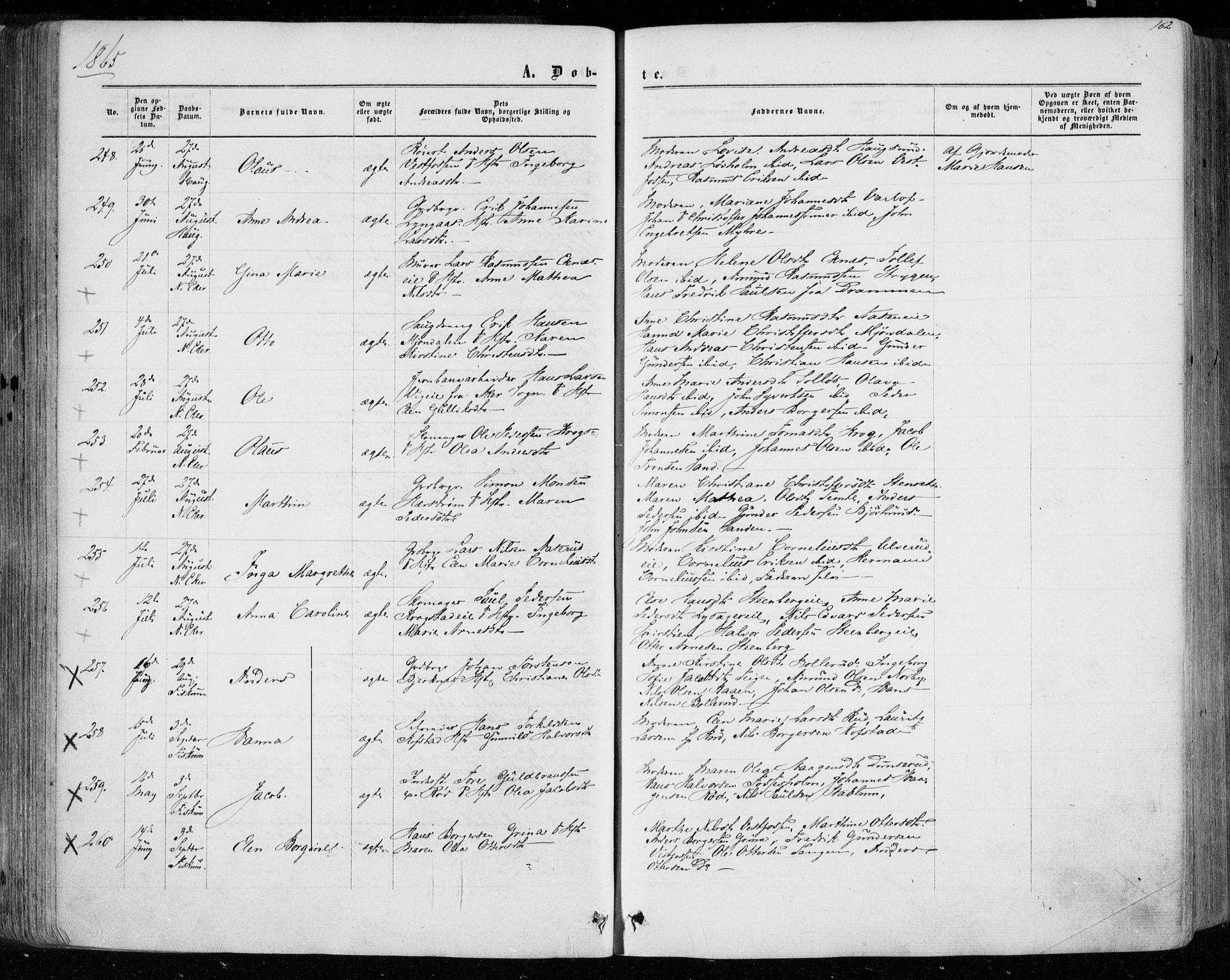 Eiker kirkebøker, AV/SAKO-A-4/F/Fa/L0016: Parish register (official) no. I 16, 1860-1868, p. 162