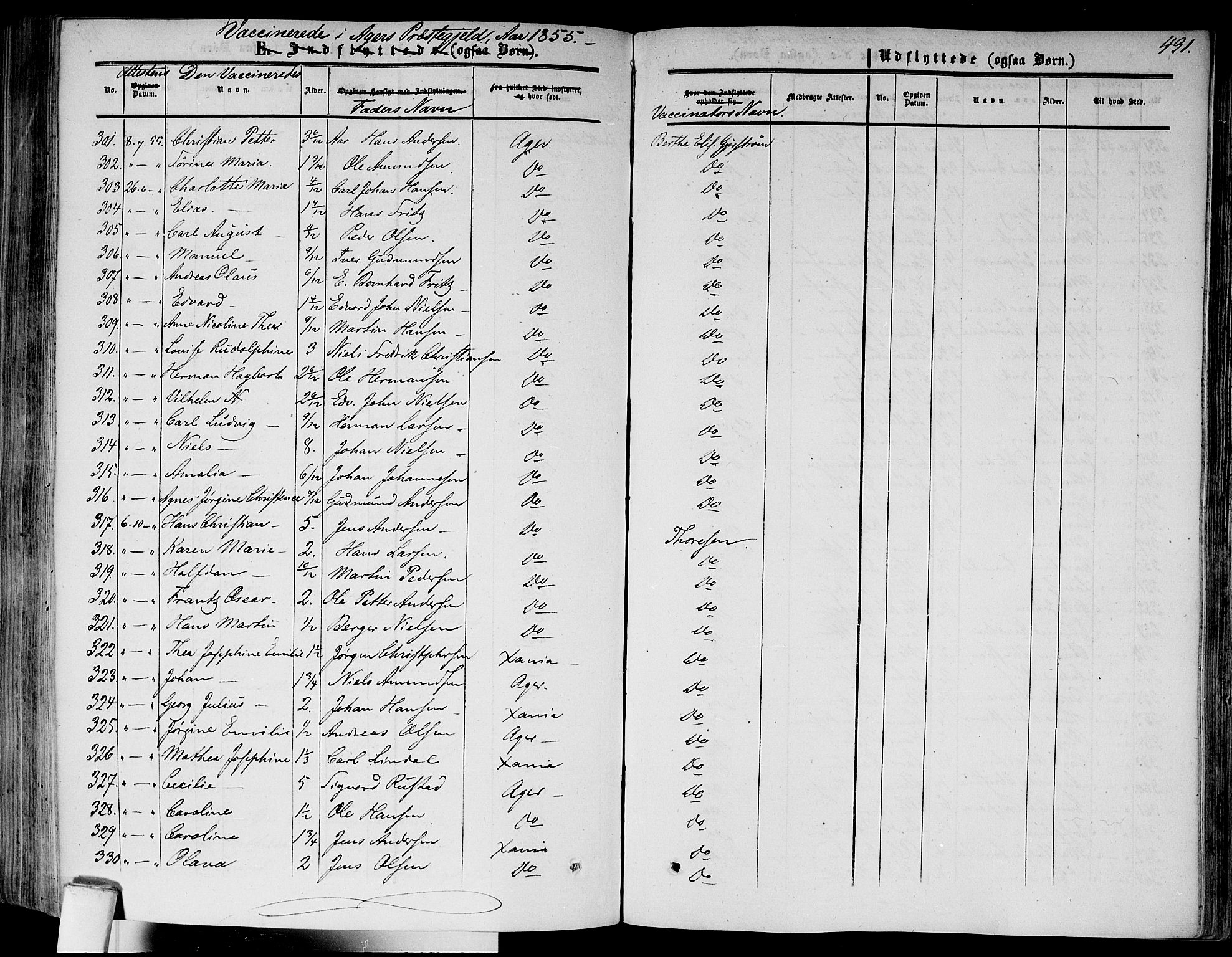 Gamlebyen prestekontor Kirkebøker, AV/SAO-A-10884/F/Fa/L0004: Parish register (official) no. 4, 1850-1857, p. 431