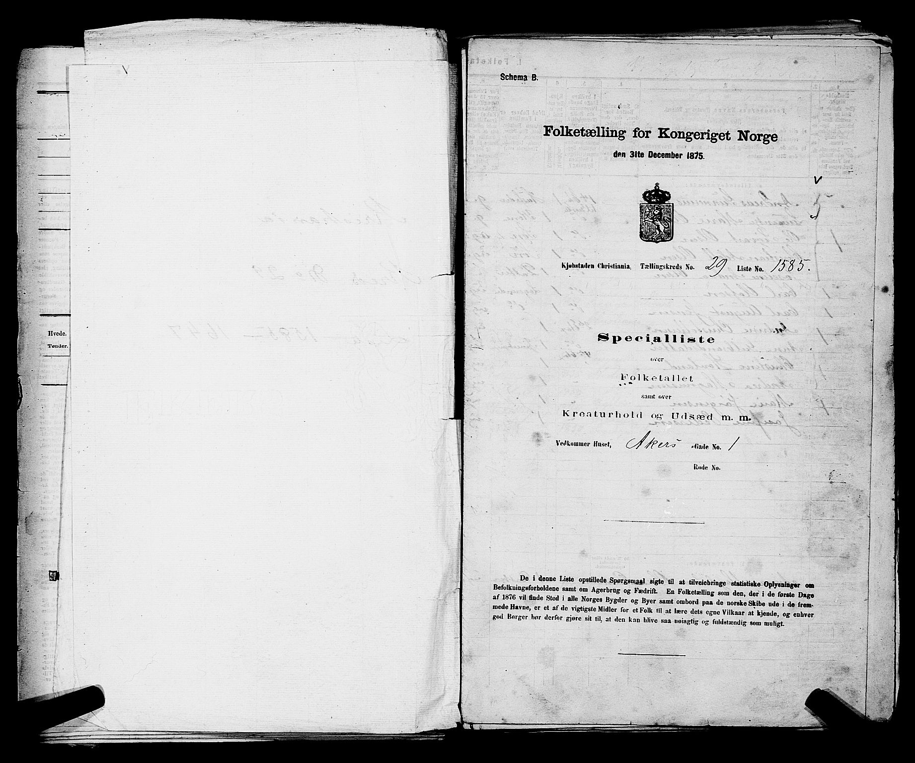 RA, 1875 census for 0301 Kristiania, 1875, p. 4576