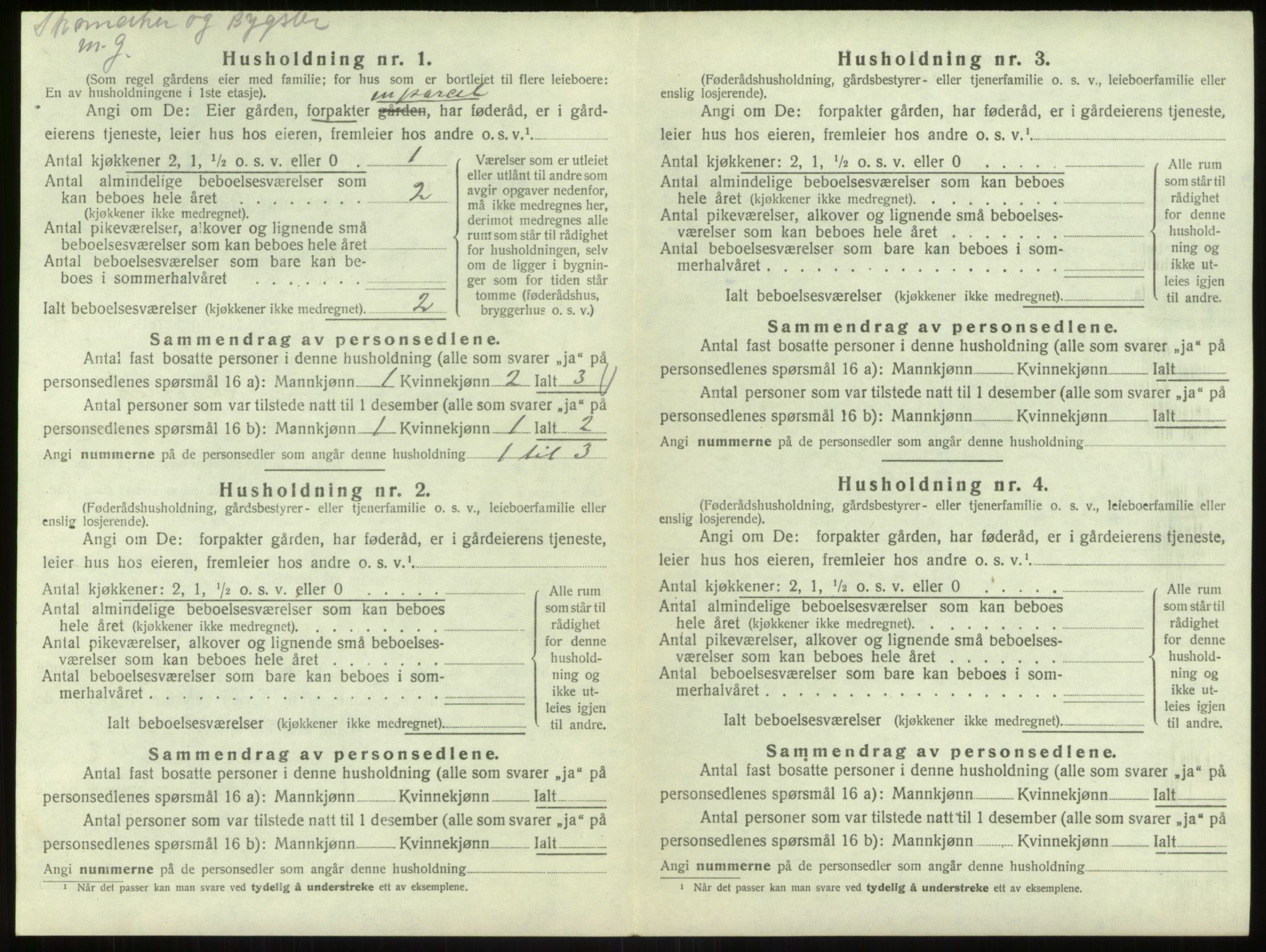 SAB, 1920 census for Bruvik, 1920, p. 890