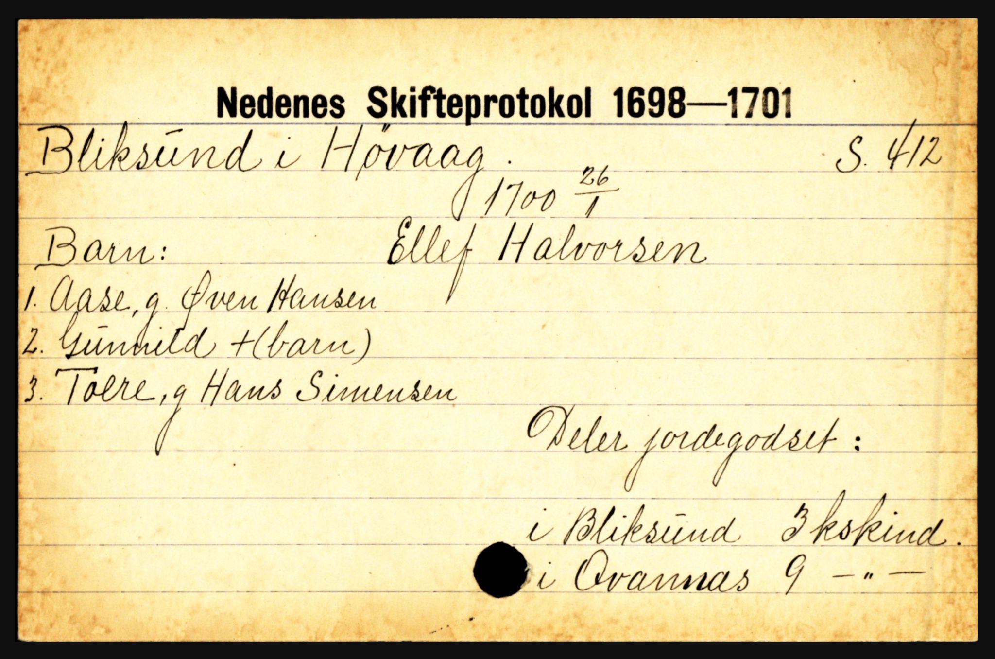 Nedenes sorenskriveri før 1824, AV/SAK-1221-0007/H, p. 3029