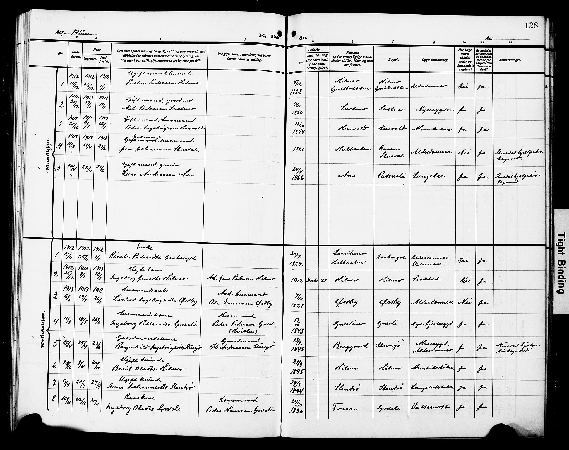 Ministerialprotokoller, klokkerbøker og fødselsregistre - Sør-Trøndelag, SAT/A-1456/698/L1168: Parish register (copy) no. 698C05, 1908-1930, p. 128