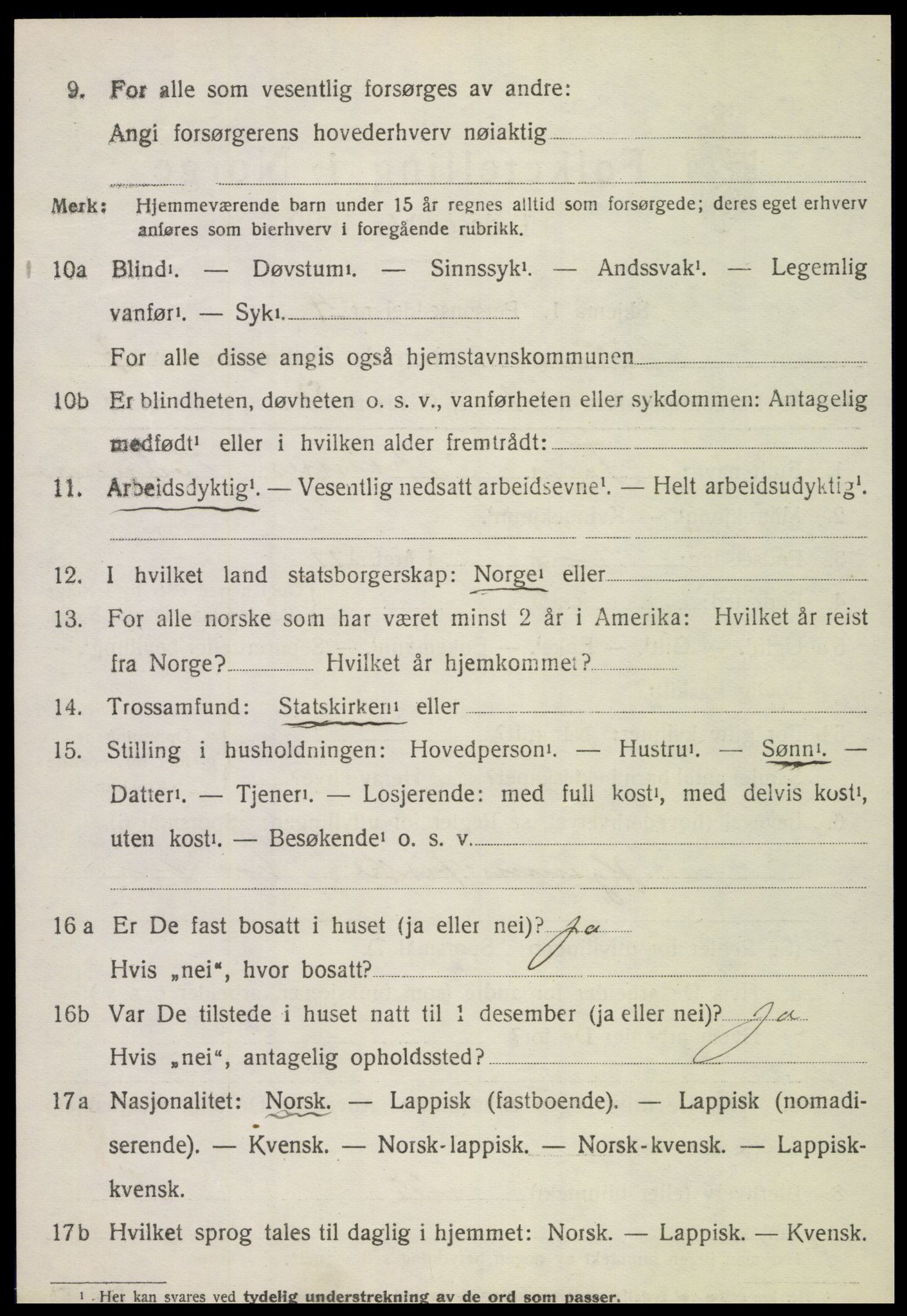 SAT, 1920 census for Vikna, 1920, p. 5482