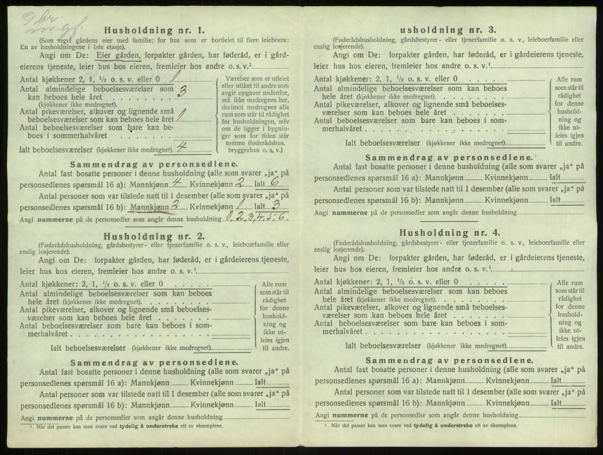 SAB, 1920 census for Hjelme, 1920, p. 22