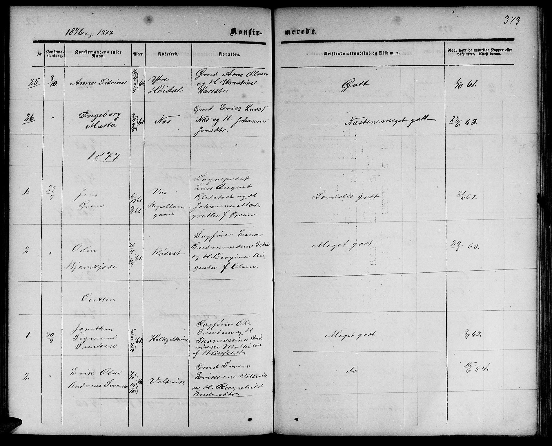 Ministerialprotokoller, klokkerbøker og fødselsregistre - Møre og Romsdal, AV/SAT-A-1454/511/L0157: Parish register (copy) no. 511C03, 1864-1884, p. 373