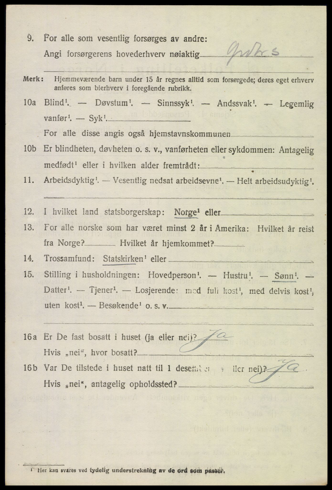 SAH, 1920 census for Vardal, 1920, p. 3876