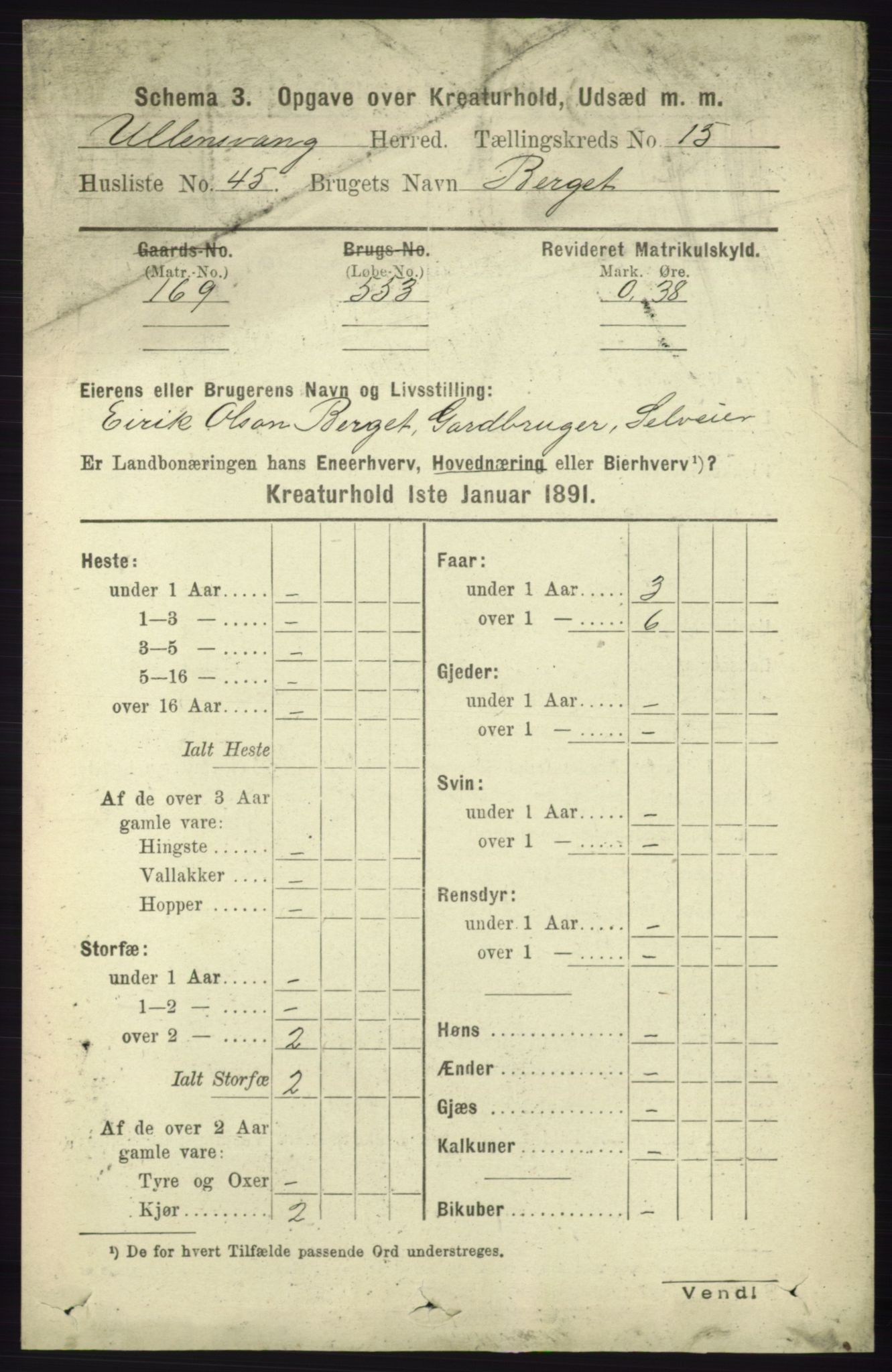 RA, 1891 census for 1230 Ullensvang, 1891, p. 8511