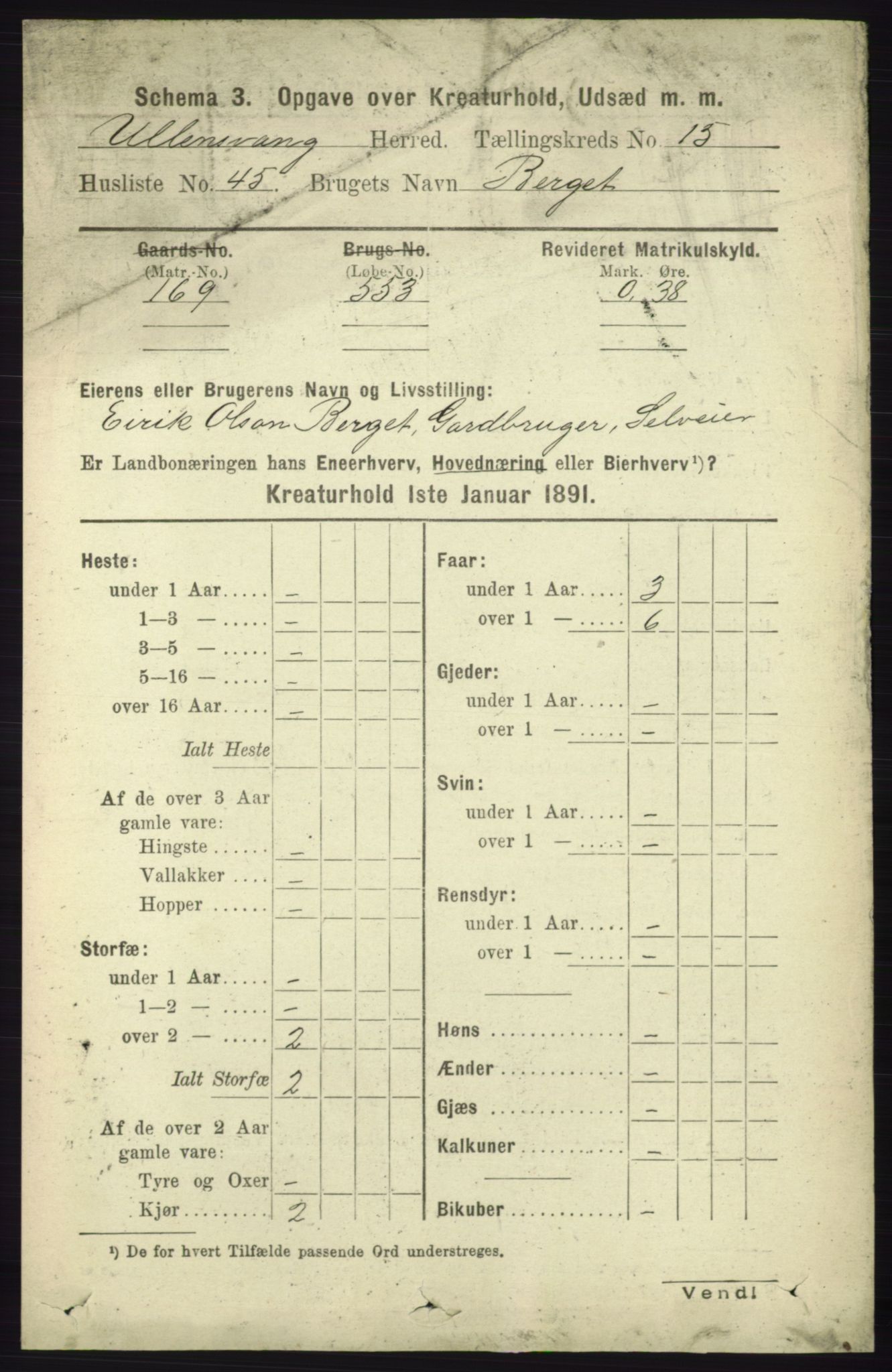 RA, 1891 census for 1230 Ullensvang, 1891, p. 8511