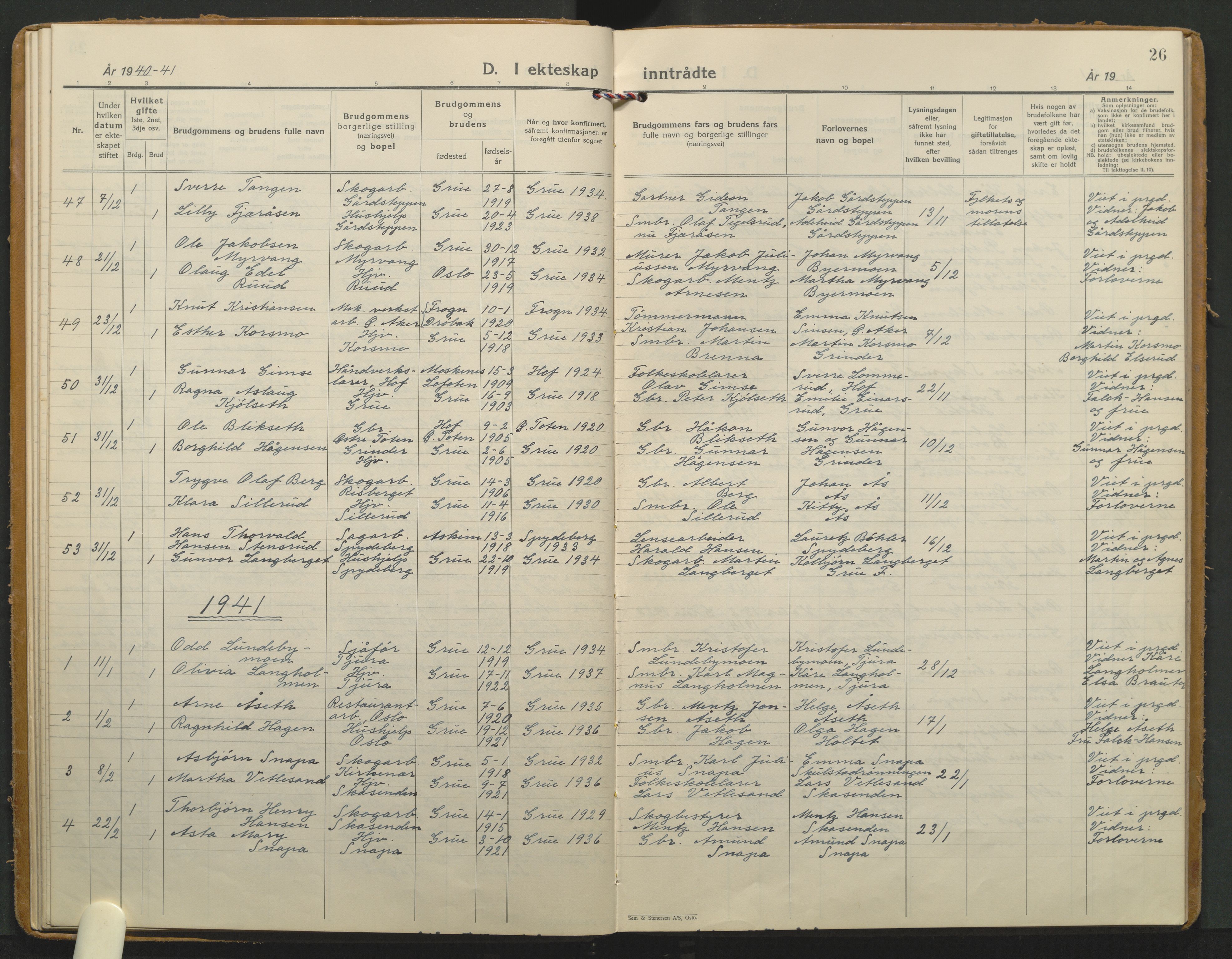 Grue prestekontor, AV/SAH-PREST-036/H/Ha/Haa/L0020: Parish register (official) no. 20, 1935-1946, p. 26