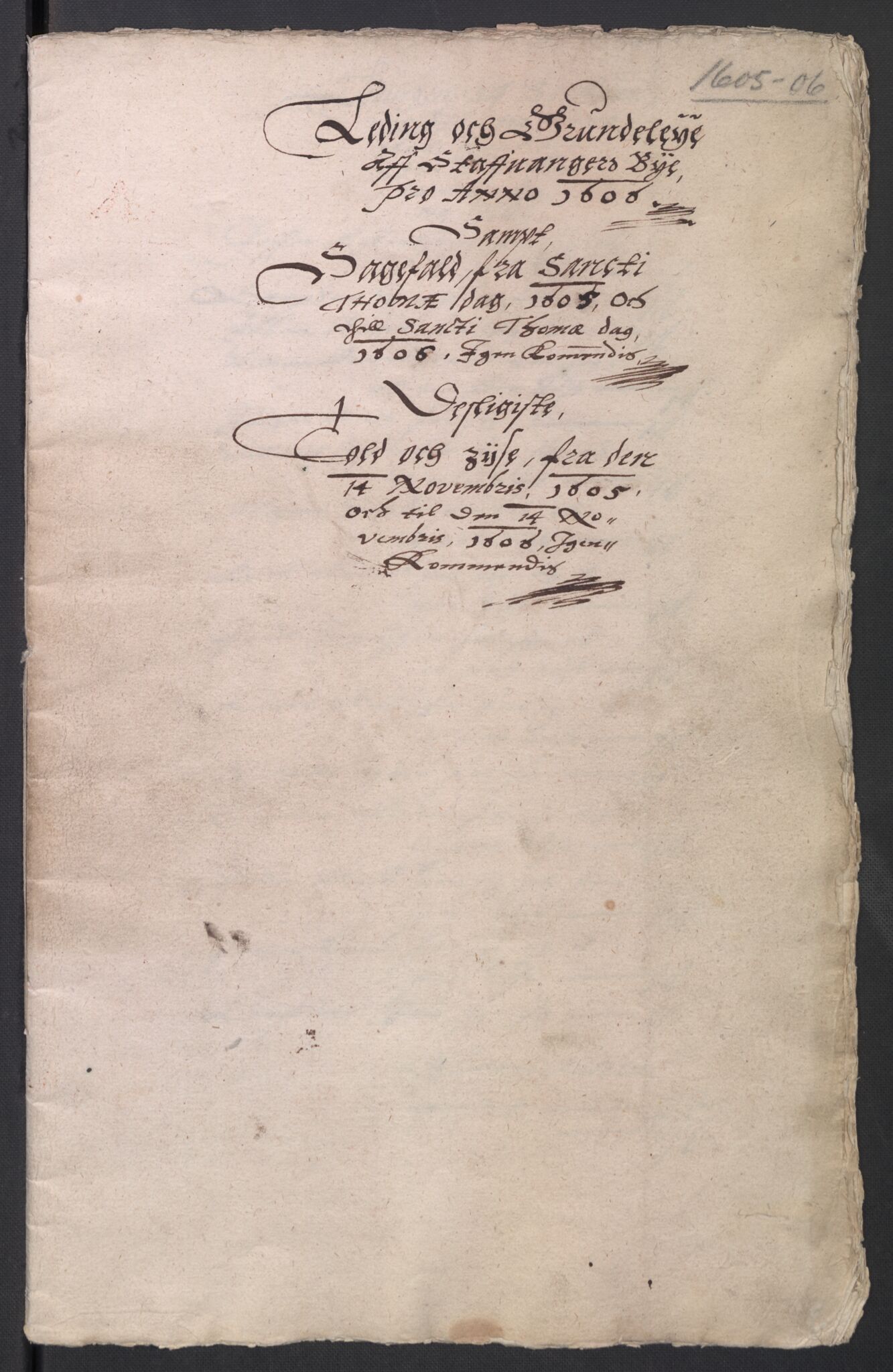 Rentekammeret inntil 1814, Reviderte regnskaper, Byregnskaper, AV/RA-EA-4066/R/Ro/L0297: [O1] By- og tollregnskap, 1602-1624, p. 59