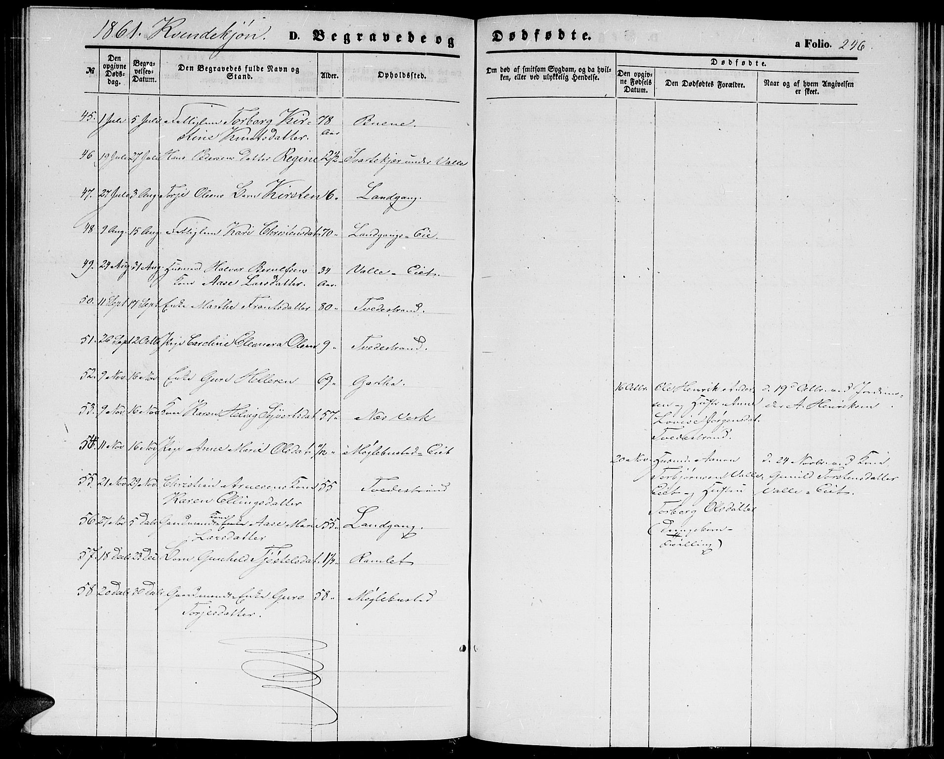 Holt sokneprestkontor, AV/SAK-1111-0021/F/Fb/L0008: Parish register (copy) no. B 8, 1858-1871, p. 246