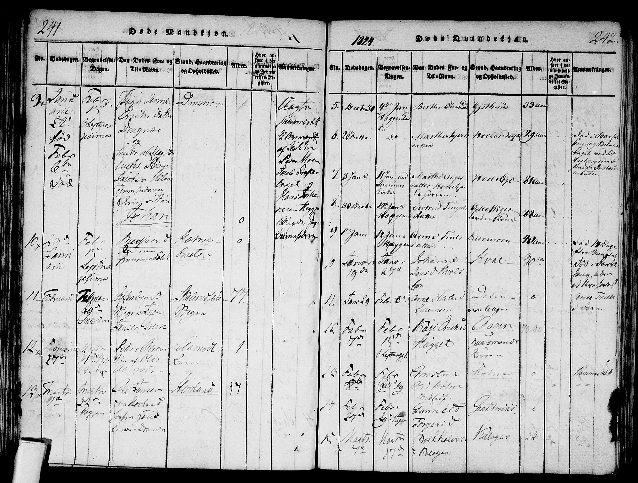 Modum kirkebøker, AV/SAKO-A-234/F/Fa/L0004: Parish register (official) no. 4, 1818-1824, p. 241-242