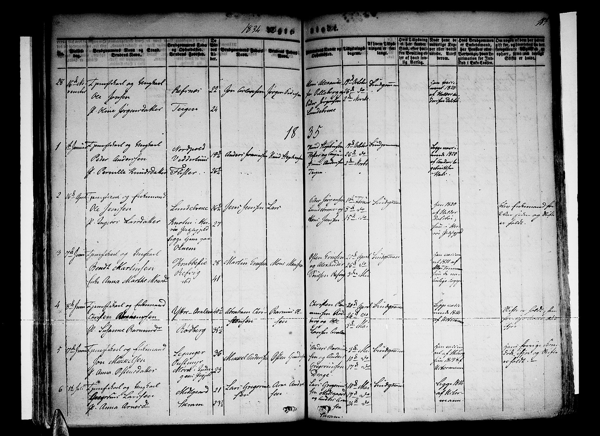 Selje sokneprestembete, AV/SAB-A-99938/H/Ha/Haa/Haaa: Parish register (official) no. A 9, 1829-1844, p. 185