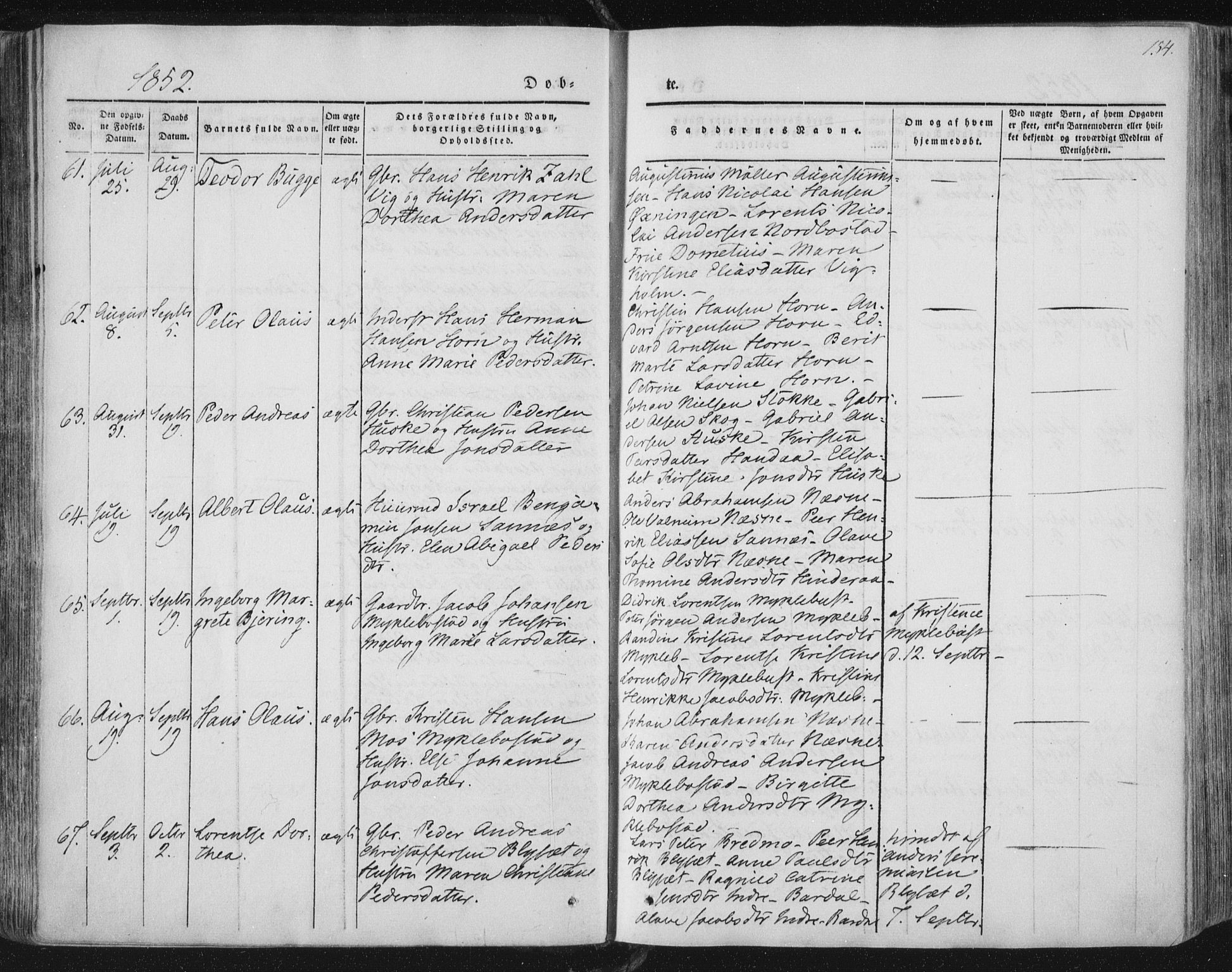 Ministerialprotokoller, klokkerbøker og fødselsregistre - Nordland, AV/SAT-A-1459/838/L0549: Parish register (official) no. 838A07, 1840-1854, p. 154