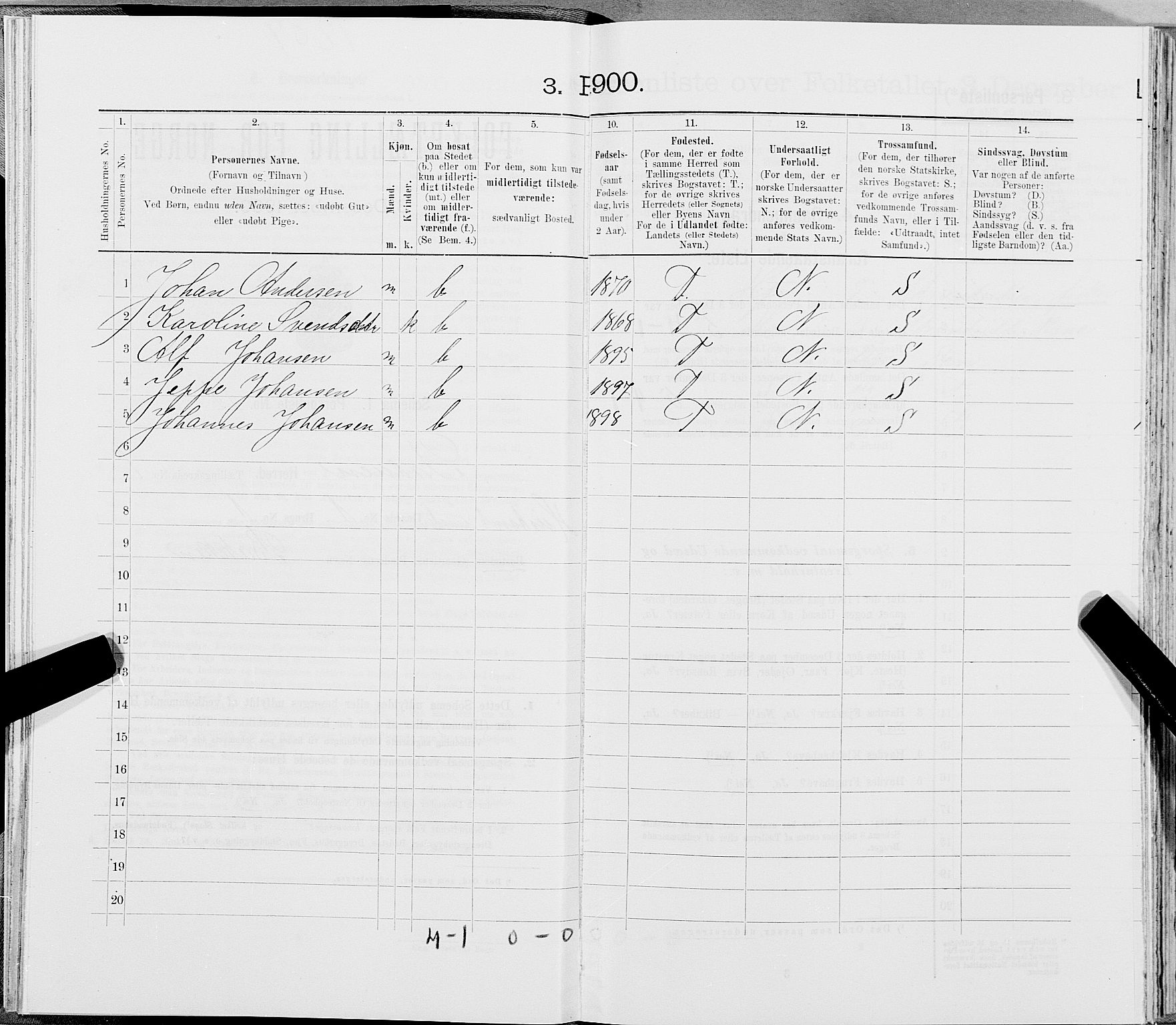 SAT, 1900 census for Træna, 1900, p. 41