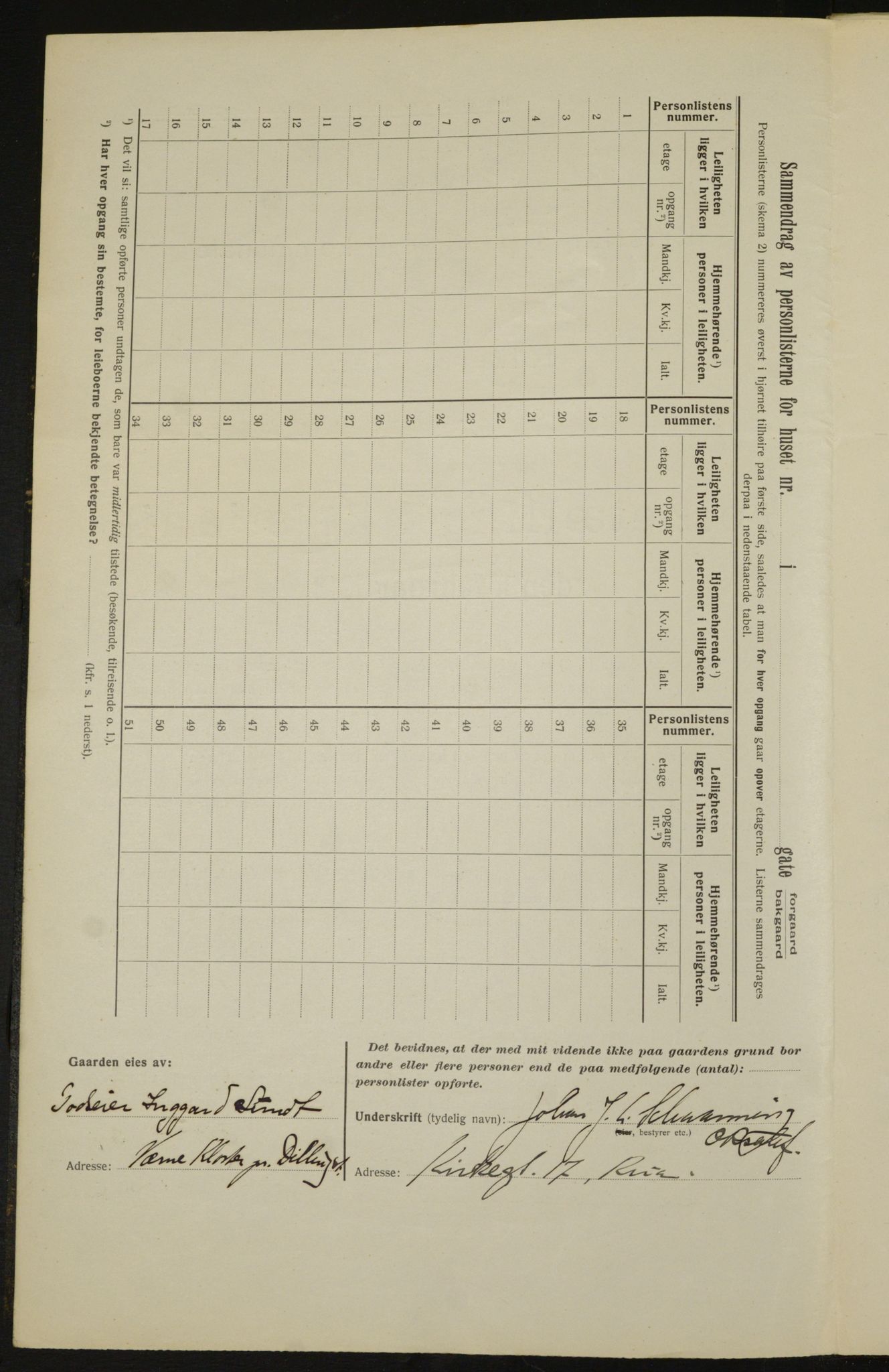 OBA, Municipal Census 1913 for Kristiania, 1913, p. 69525