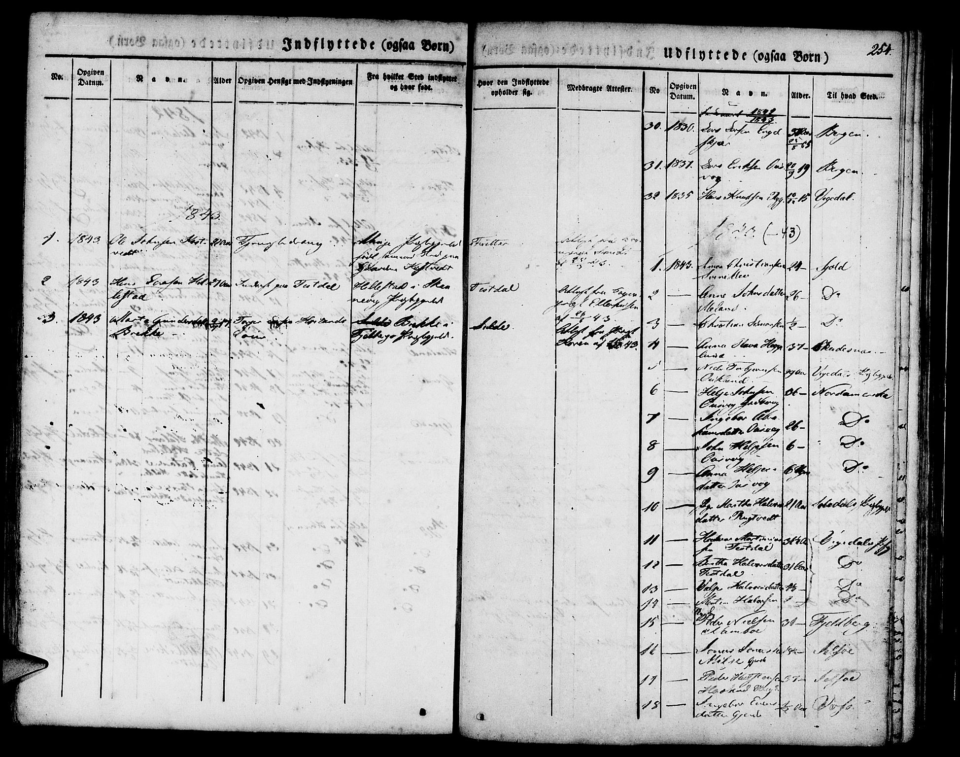 Etne sokneprestembete, SAB/A-75001/H/Haa: Parish register (official) no. A 7, 1831-1847, p. 254