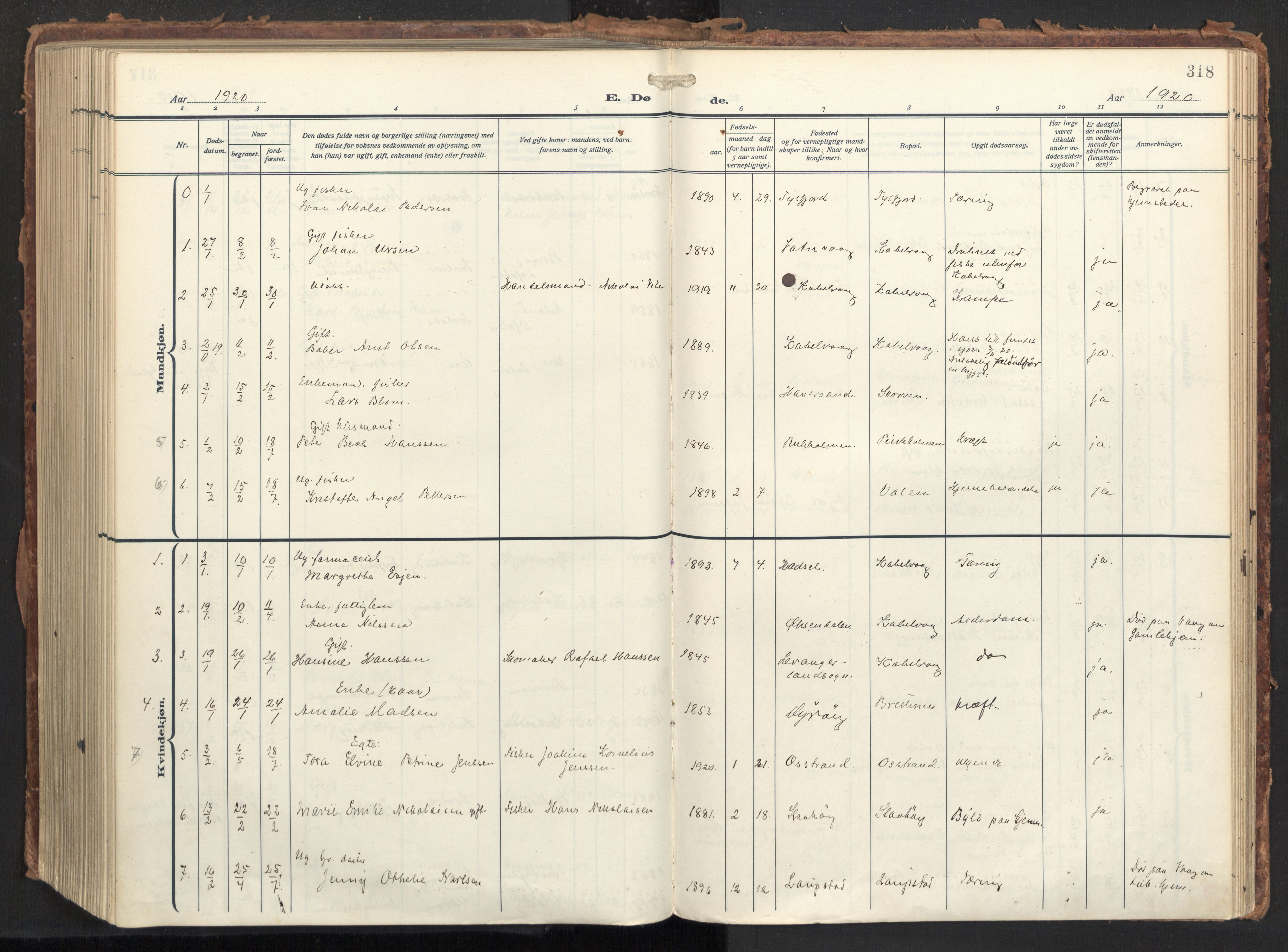 Ministerialprotokoller, klokkerbøker og fødselsregistre - Nordland, SAT/A-1459/874/L1064: Parish register (official) no. 874A08, 1915-1926, p. 318