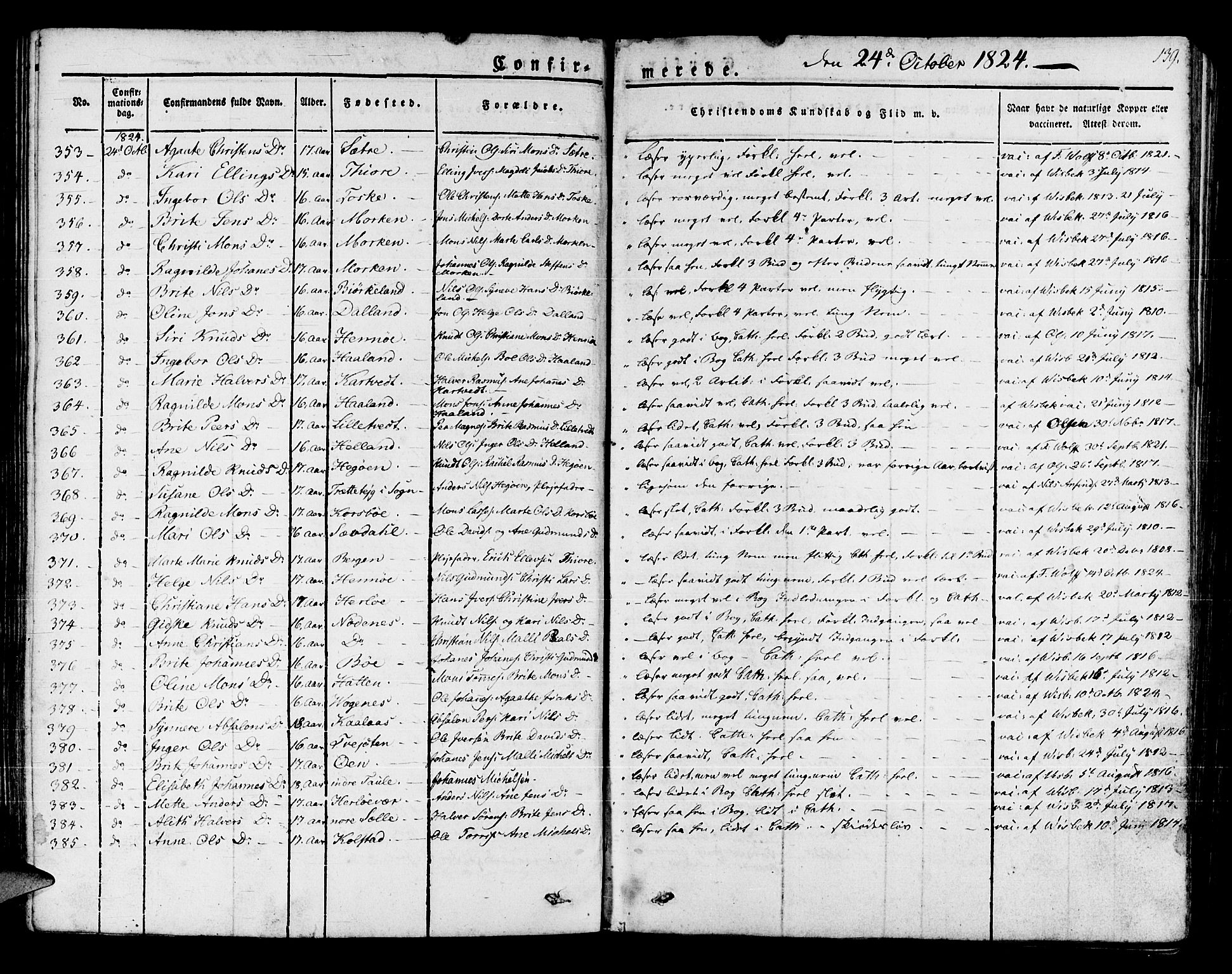 Manger sokneprestembete, SAB/A-76801/H/Haa: Parish register (official) no. A 4, 1824-1838, p. 139