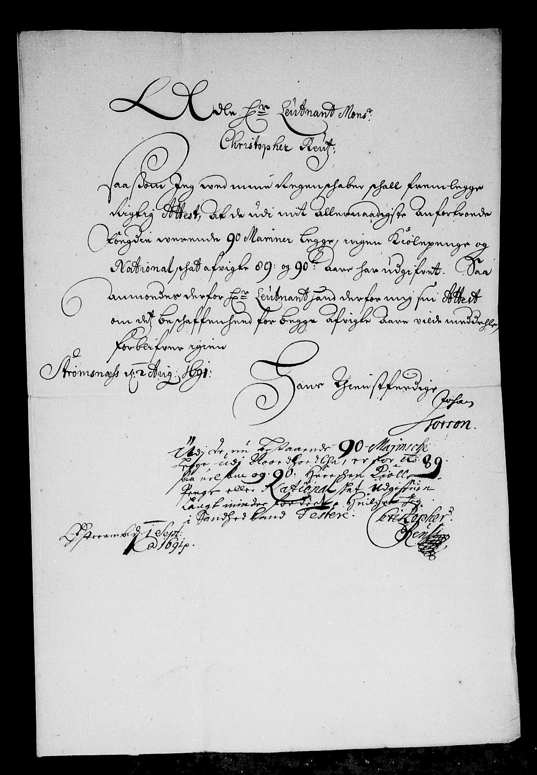 Rentekammeret inntil 1814, Reviderte regnskaper, Stiftamtstueregnskaper, Bergen stiftamt, AV/RA-EA-6043/R/Rc/L0092: Bergen stiftamt, 1689-1690