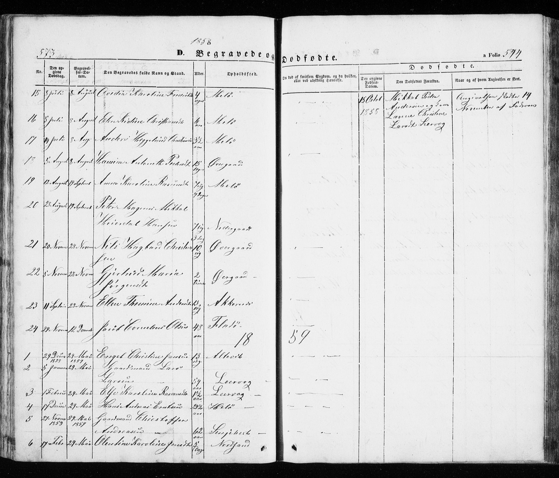 Trondenes sokneprestkontor, SATØ/S-1319/H/Ha/L0010kirke: Parish register (official) no. 10, 1840-1865, p. 573-574