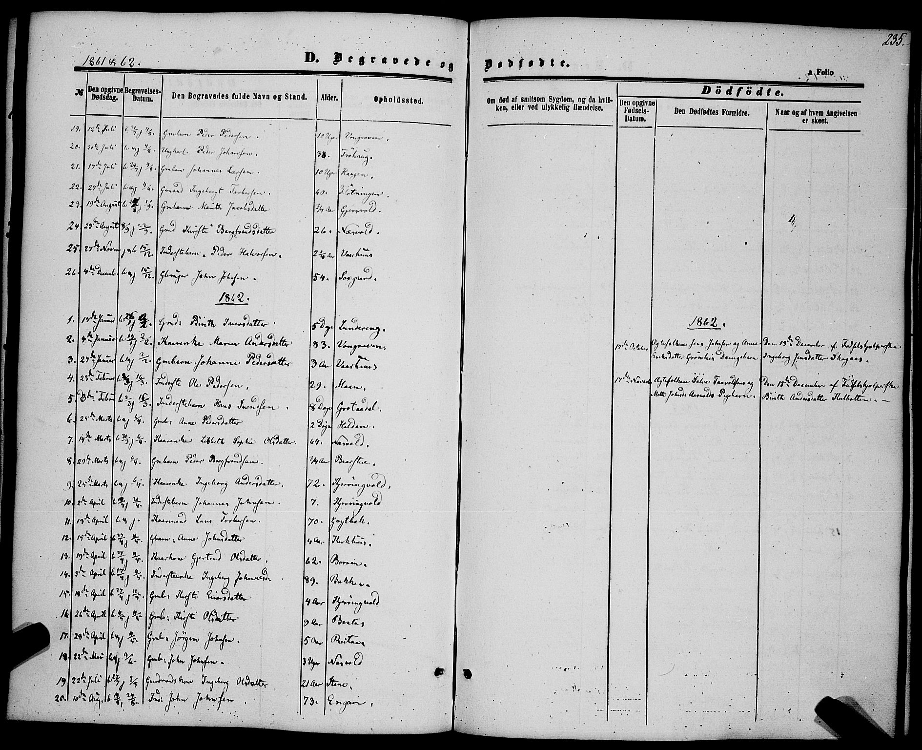 Ministerialprotokoller, klokkerbøker og fødselsregistre - Sør-Trøndelag, SAT/A-1456/685/L0968: Parish register (official) no. 685A07 /3, 1860-1869, p. 235