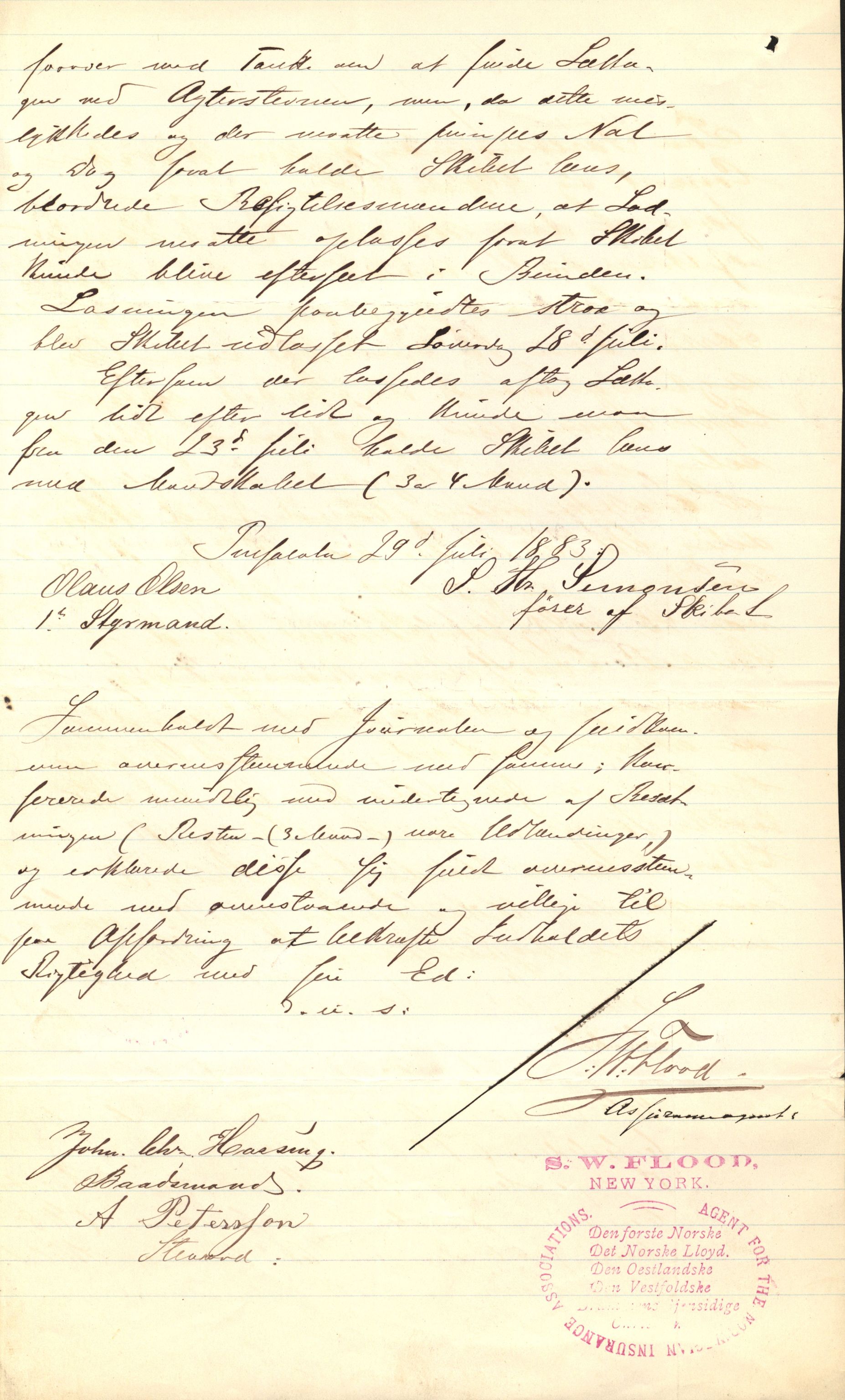 Pa 63 - Østlandske skibsassuranceforening, VEMU/A-1079/G/Ga/L0016/0011: Havaridokumenter / Elise, Dux, Dagmar, Dacapo, Louis, Iphignia, 1883, p. 55