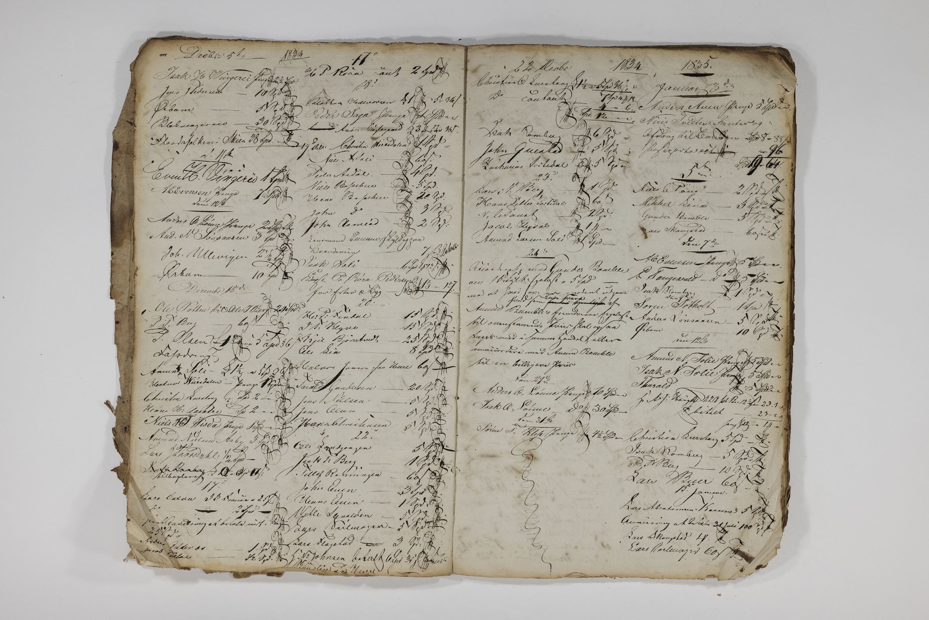 Blehr/ Kjellestad, TEMU/TGM-A-1212/R/Rl/L0004: Liste over utbetalinger, 1835-1838, p. 10