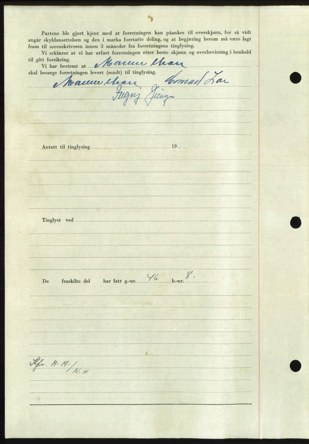 Nordmøre sorenskriveri, AV/SAT-A-4132/1/2/2Ca: Mortgage book no. A102, 1946-1946, Diary no: : 1878/1946