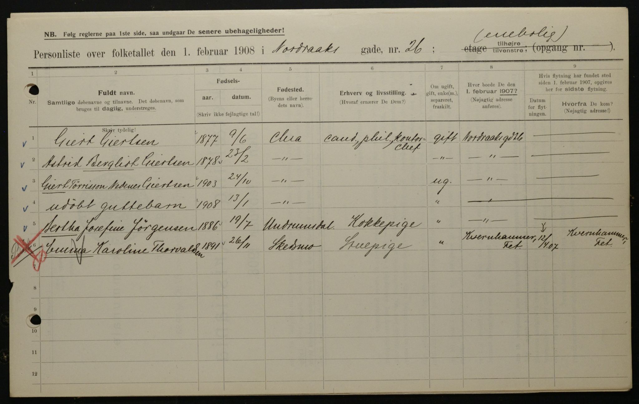 OBA, Municipal Census 1908 for Kristiania, 1908, p. 65999