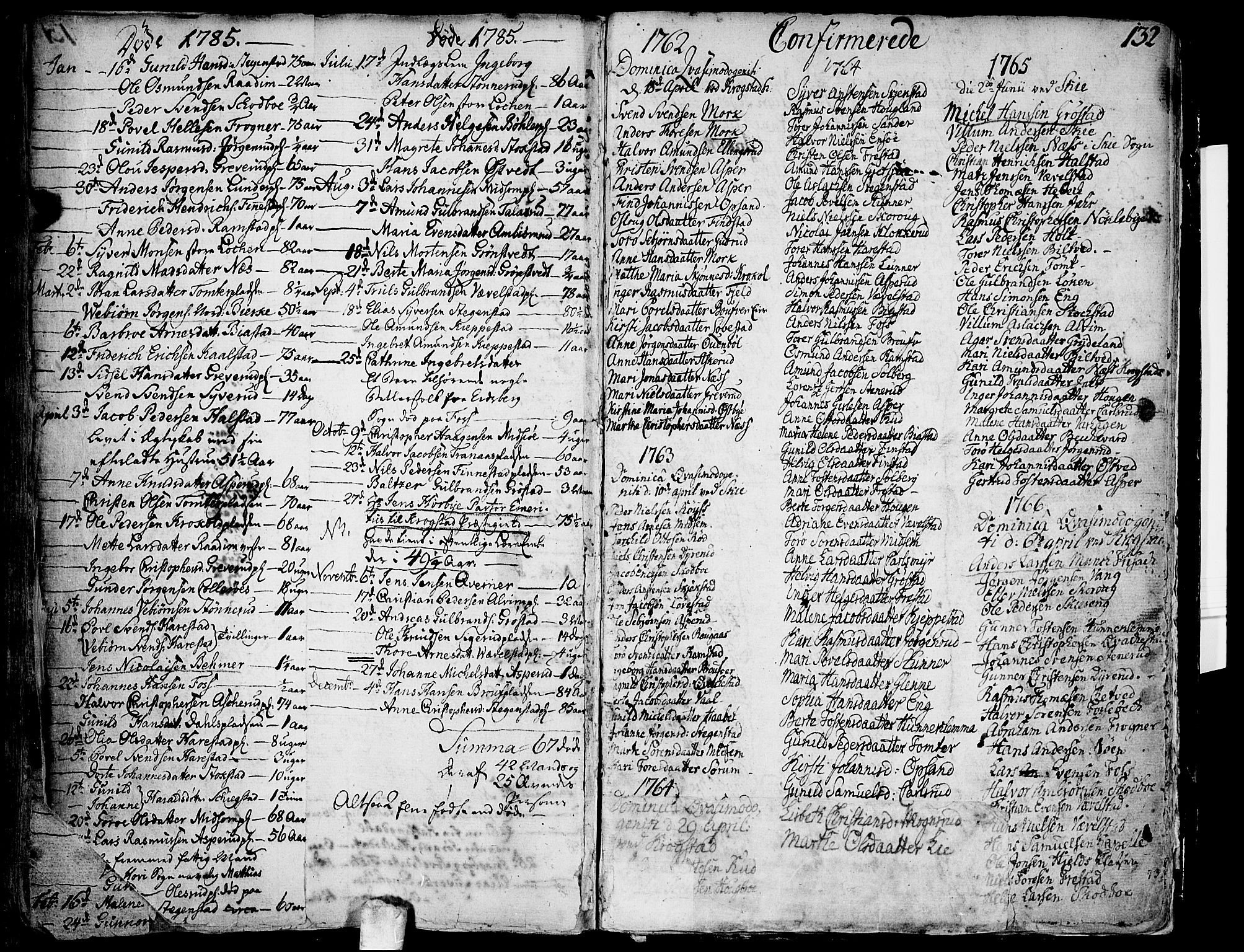 Kråkstad prestekontor Kirkebøker, SAO/A-10125a/F/Fa/L0001: Parish register (official) no. I 1, 1736-1785, p. 132
