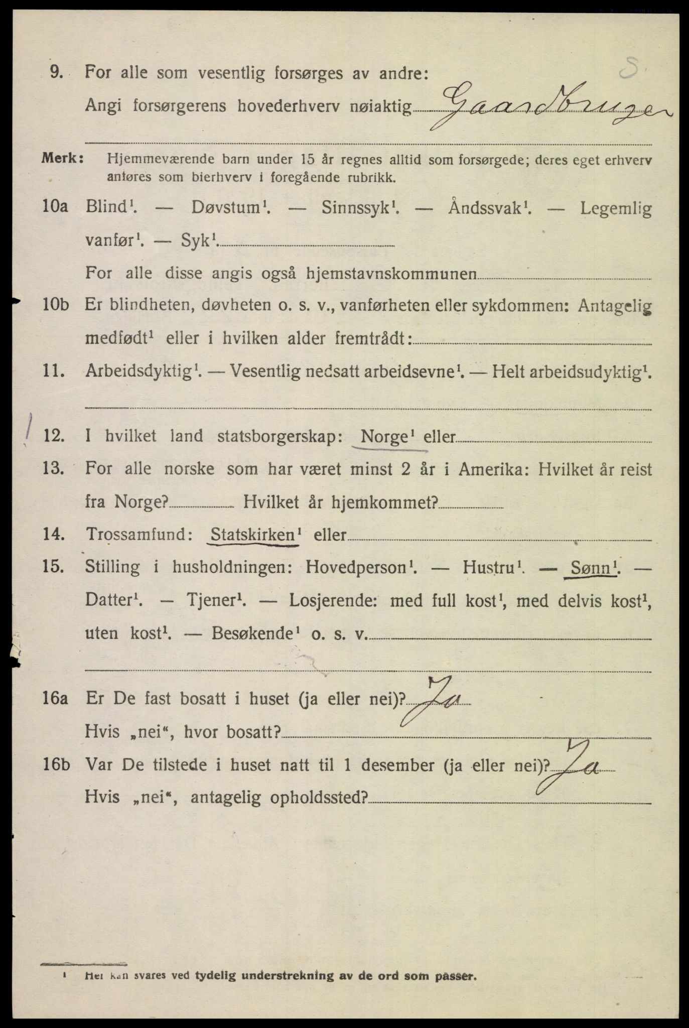 SAK, 1920 census for Kvås, 1920, p. 1325