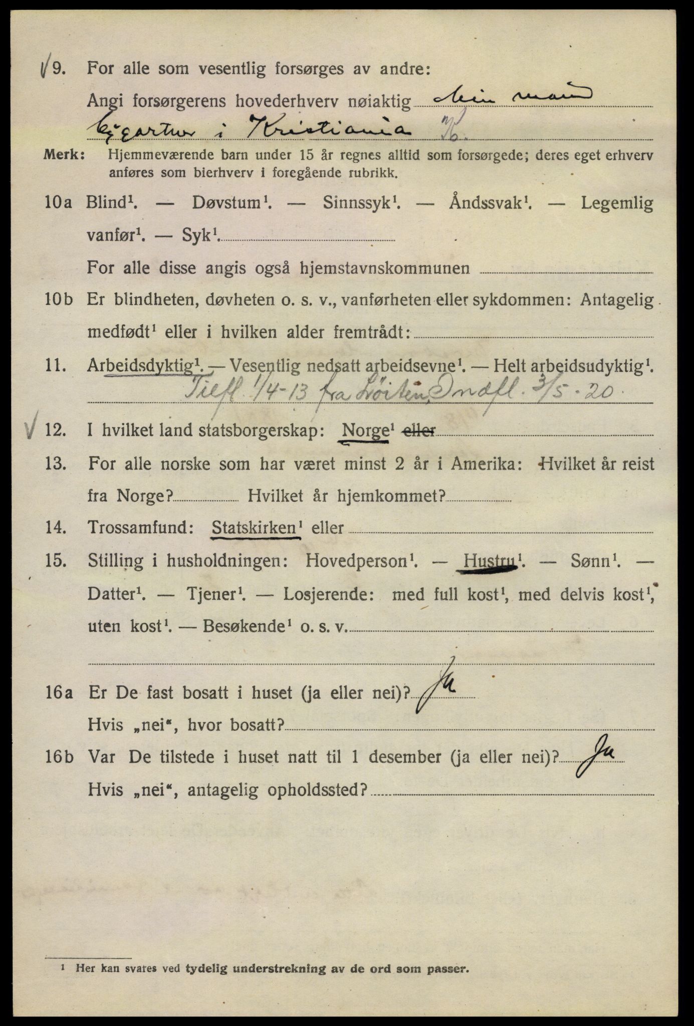 SAO, 1920 census for Kristiania, 1920, p. 348016